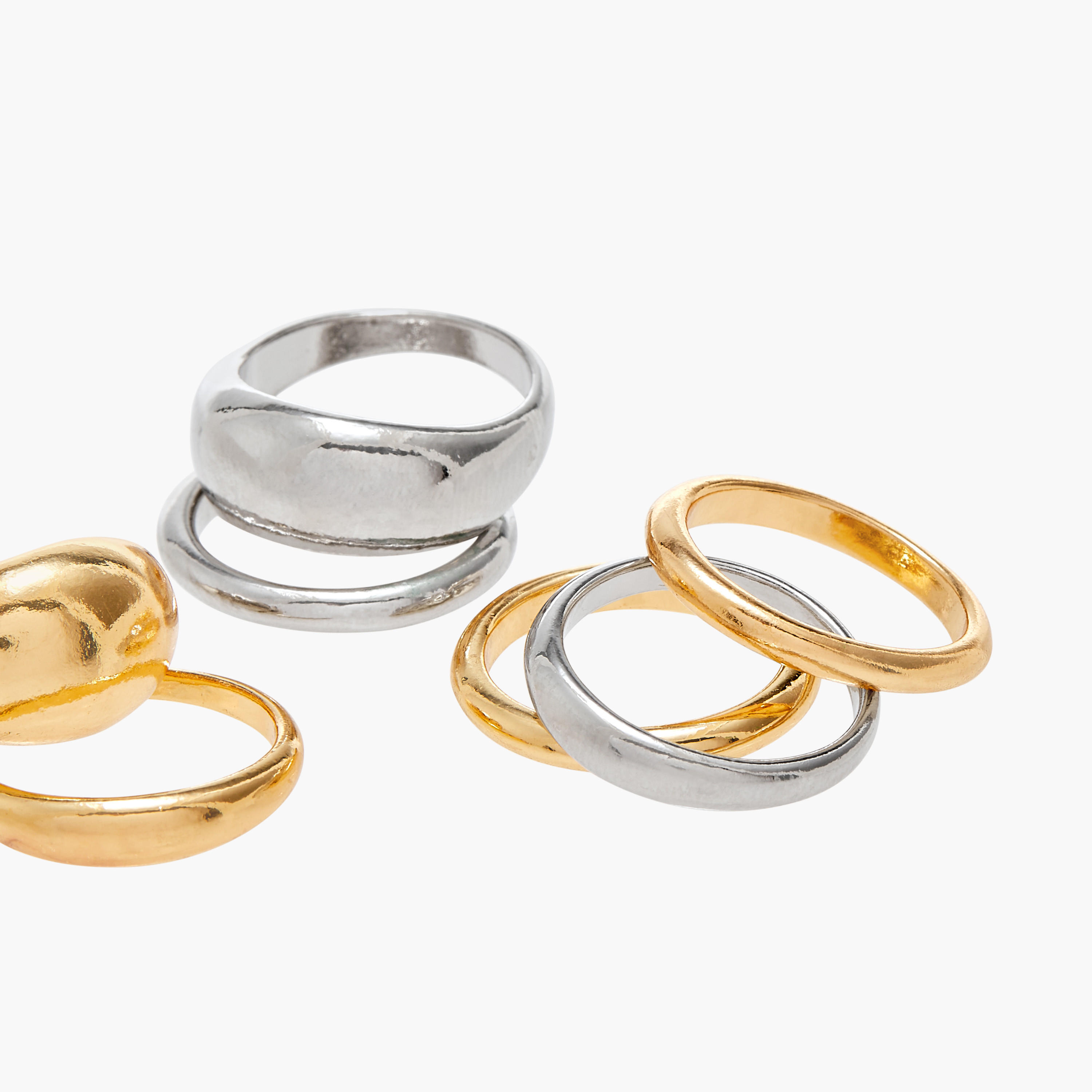 خواتم ميتاليك متنوعة - طقم من 8 قطع-women-watchesandjewellery-jewellery-rings-image-2