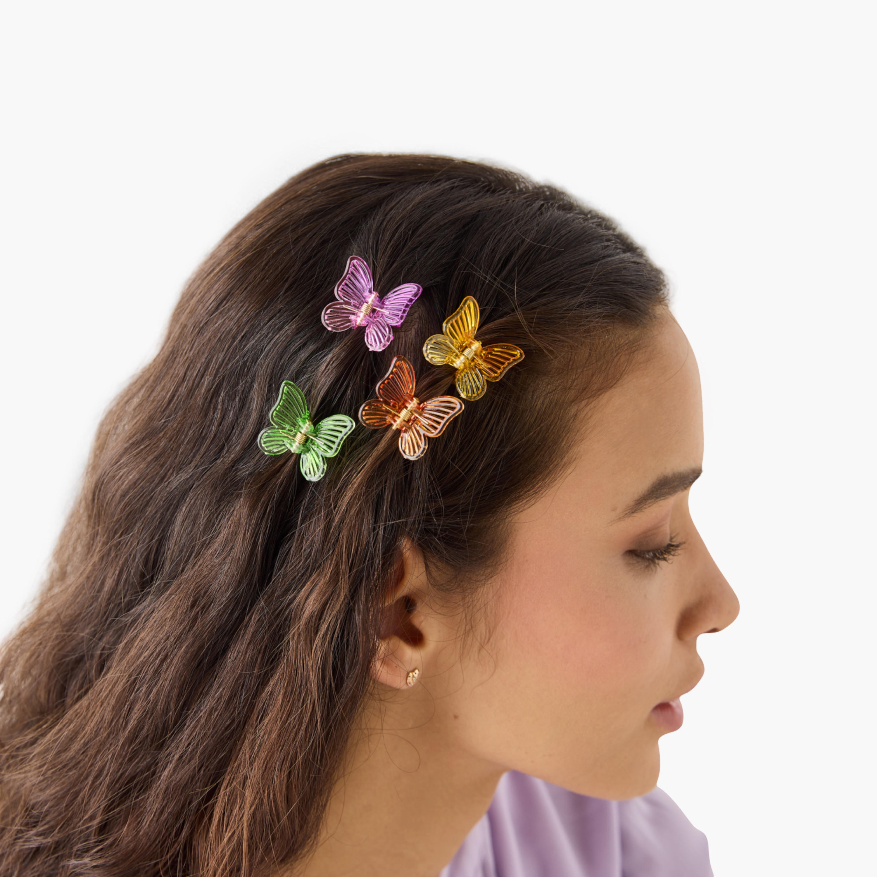 مشابك شعر بتصميم فراشة - طقم 10 قطع-women-hairaccessories-clamps-image-2