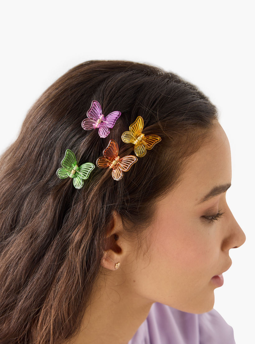 مشابك شعر بتصميم فراشة - طقم 10 قطع-women-hairaccessories-clamps-image-2