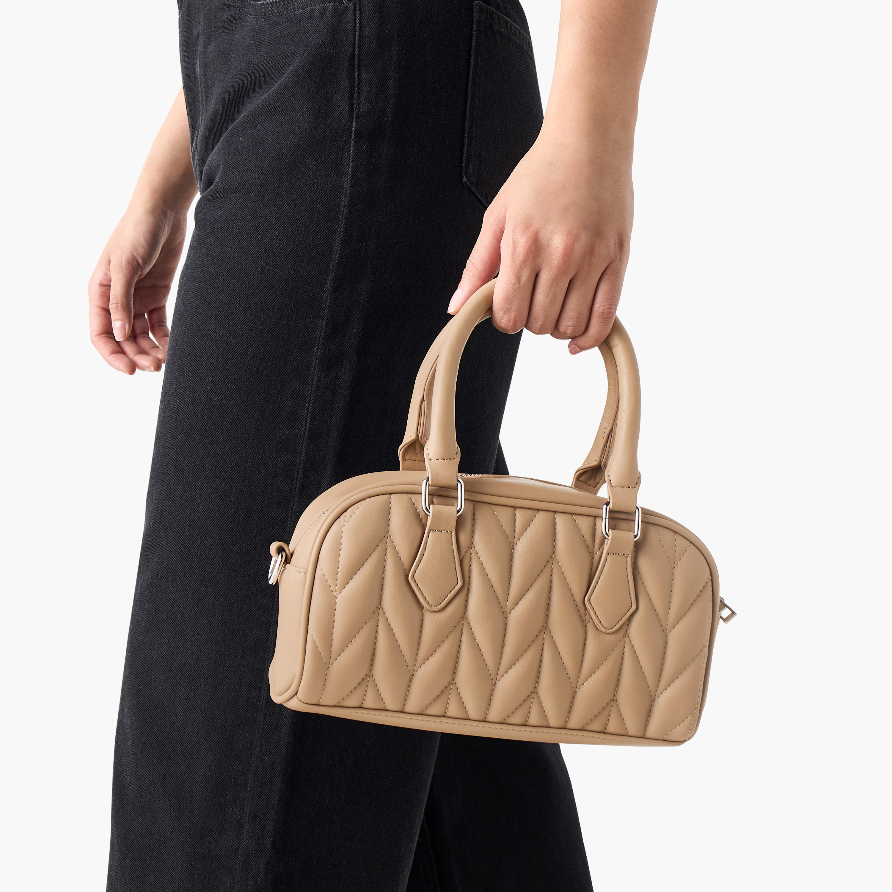 Quilted Crossbody Bag with Detachable Strap and Zip Closure-women-bagsandwallets-handbags-image-7