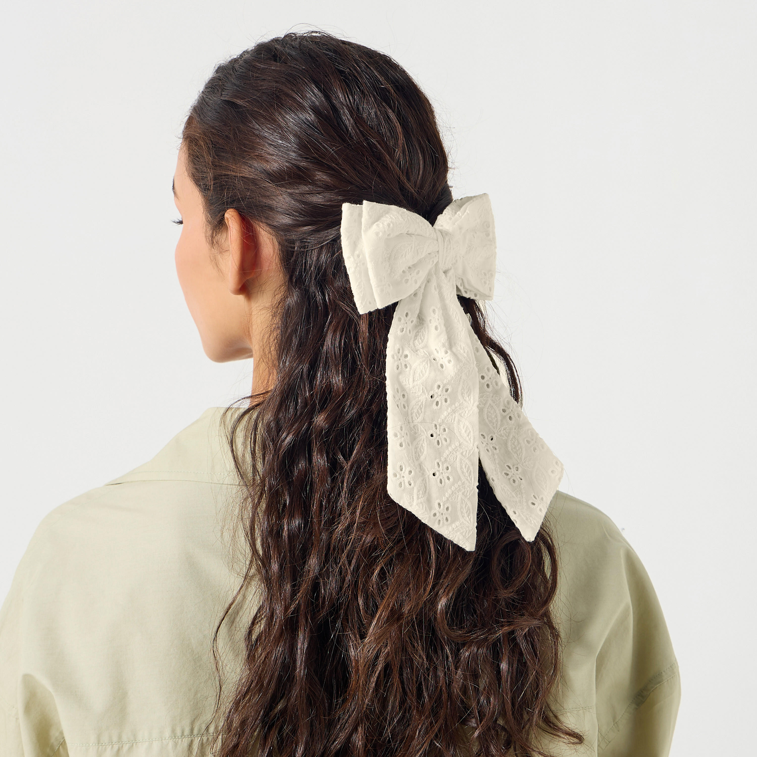 Schiffli Bow Barrette Hair Clip-women-hairaccessories-clips-image-2