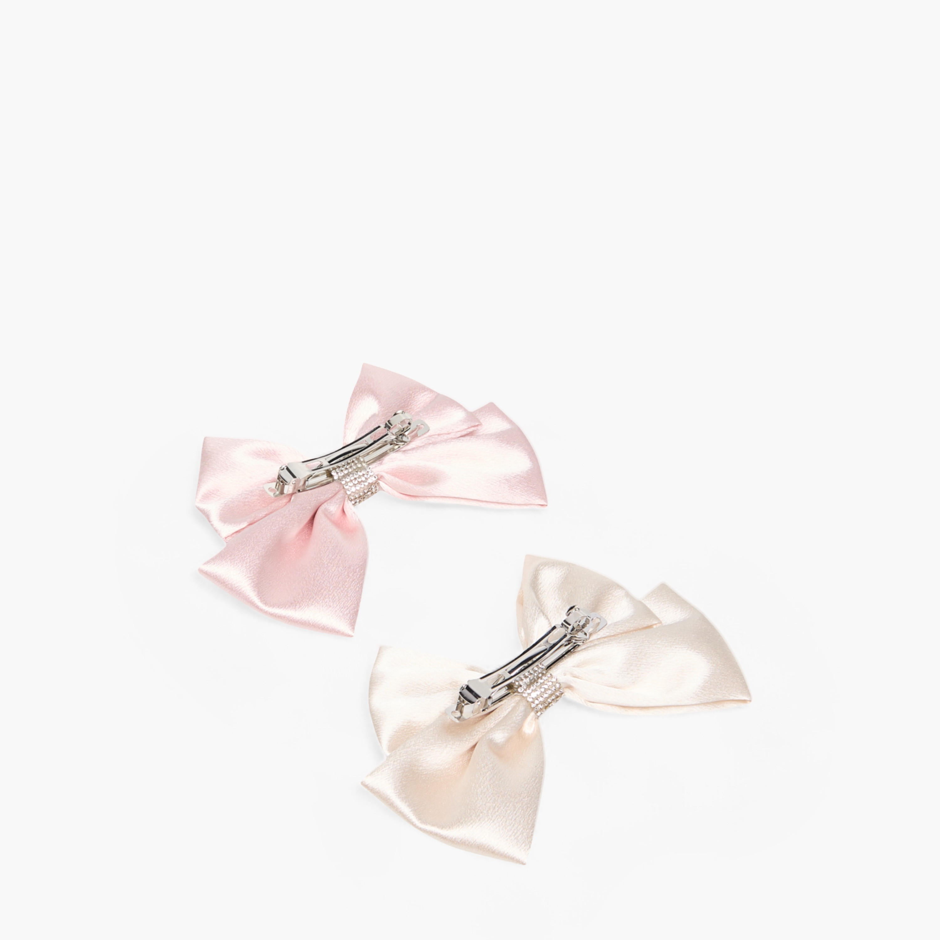 مشابك شعر مزينة بفيونكة - طقم قطعتين-women-hairaccessories-clips-image-4