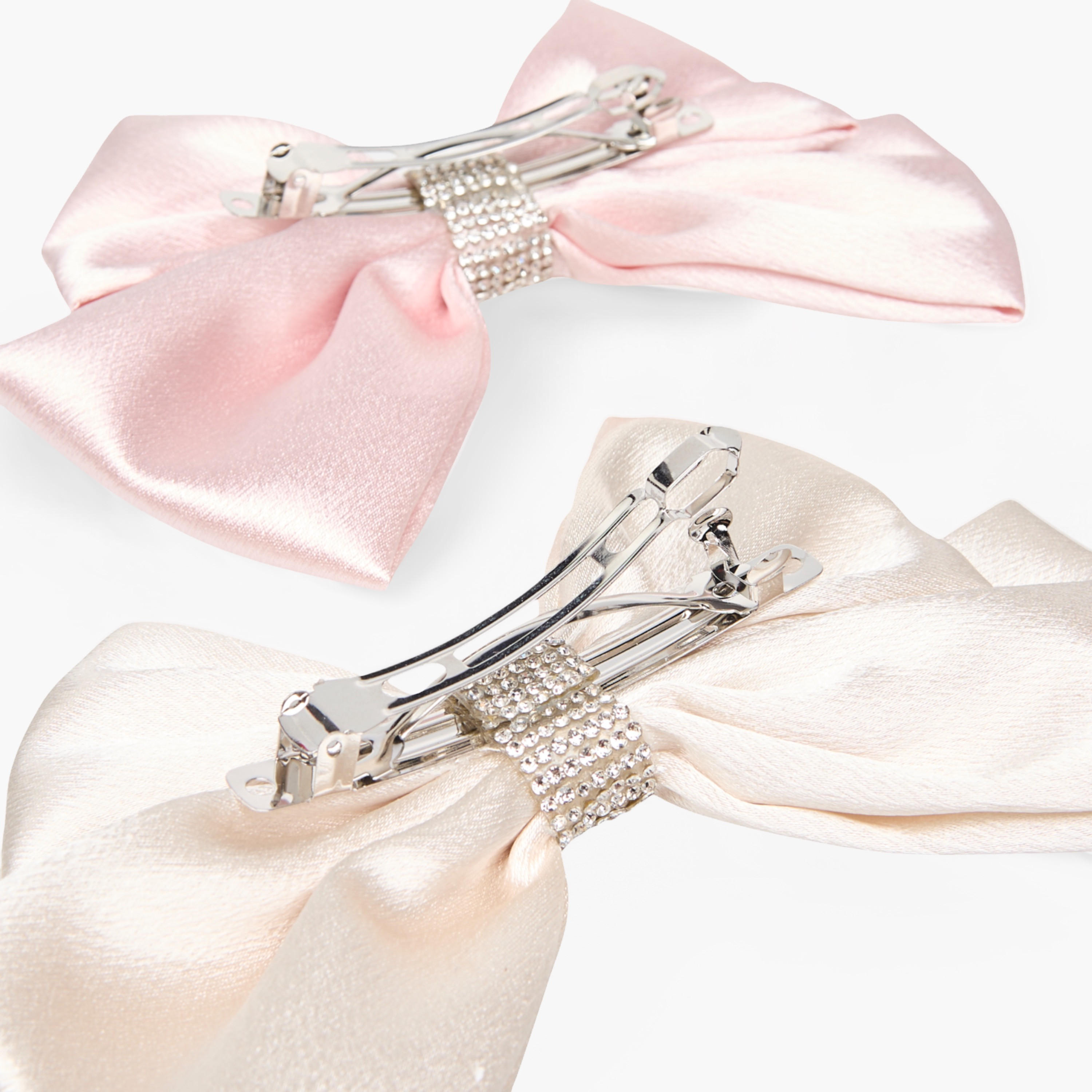 مشابك شعر مزينة بفيونكة - طقم قطعتين-women-hairaccessories-clips-image-5