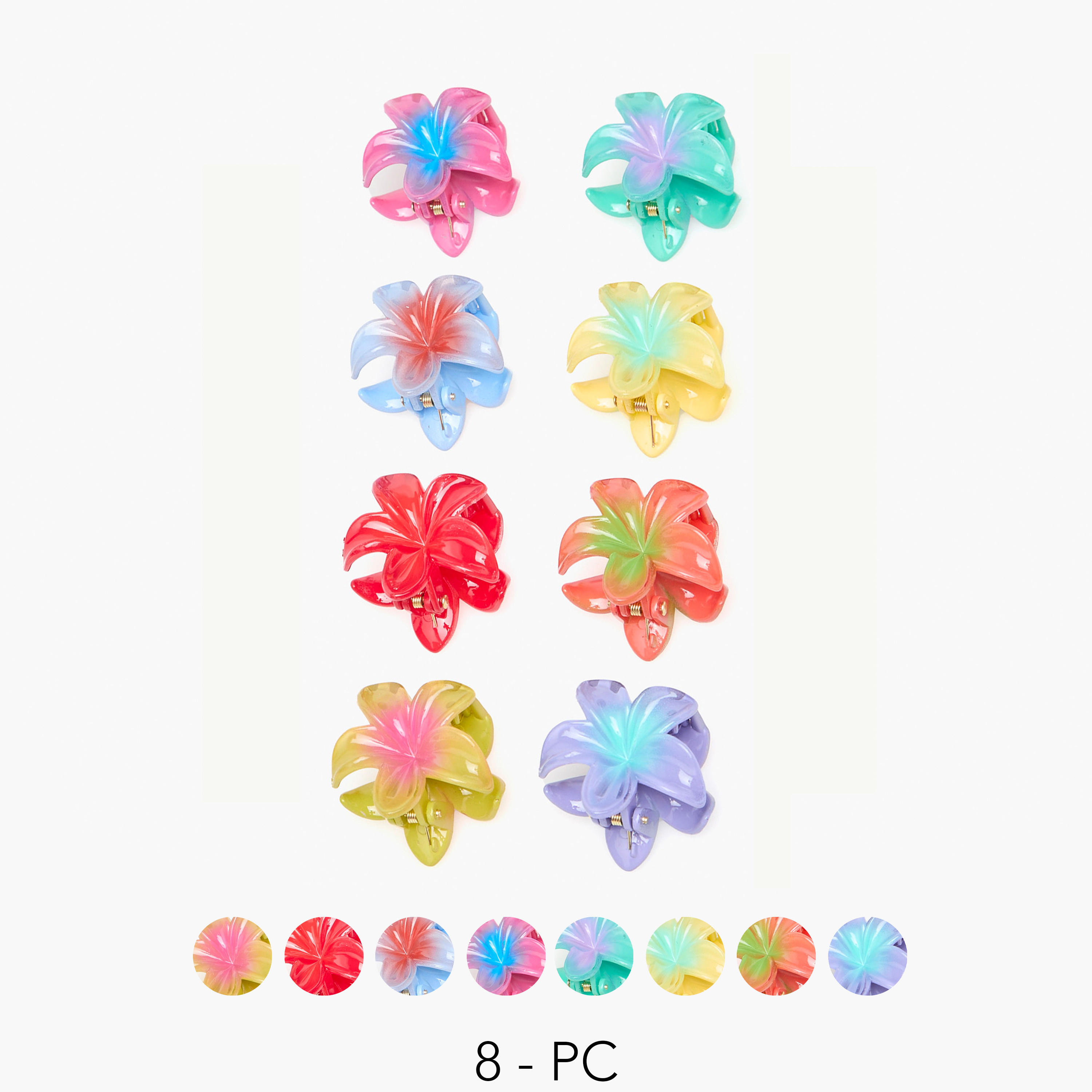 طقم مشابك شعر 8 قطع بتصميم زهرة-women-hairaccessories-clamps-image-1