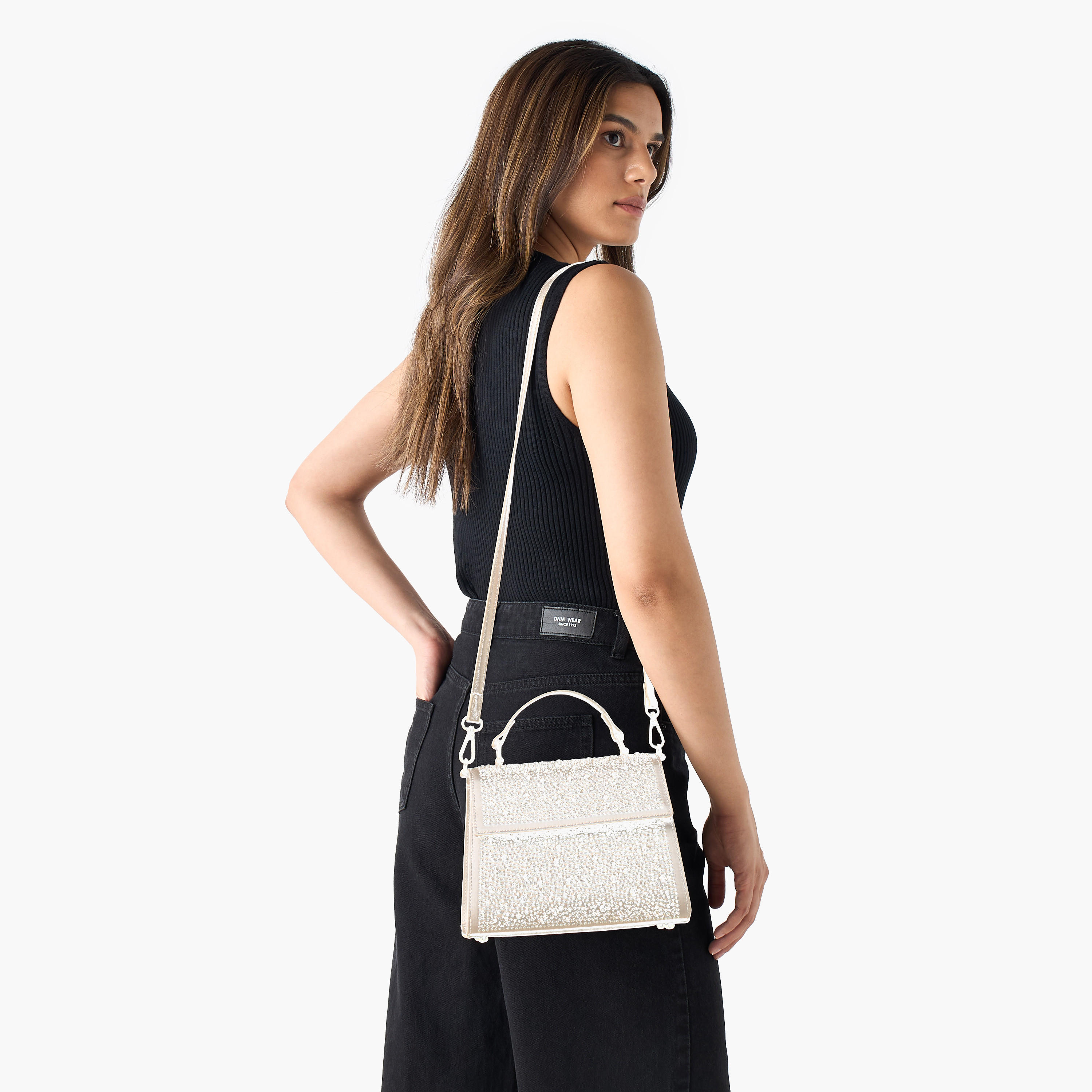 Embellished Crossbody Bag with Detachable Strap and Flap Closure-women-bagsandwallets-handbags-image-2