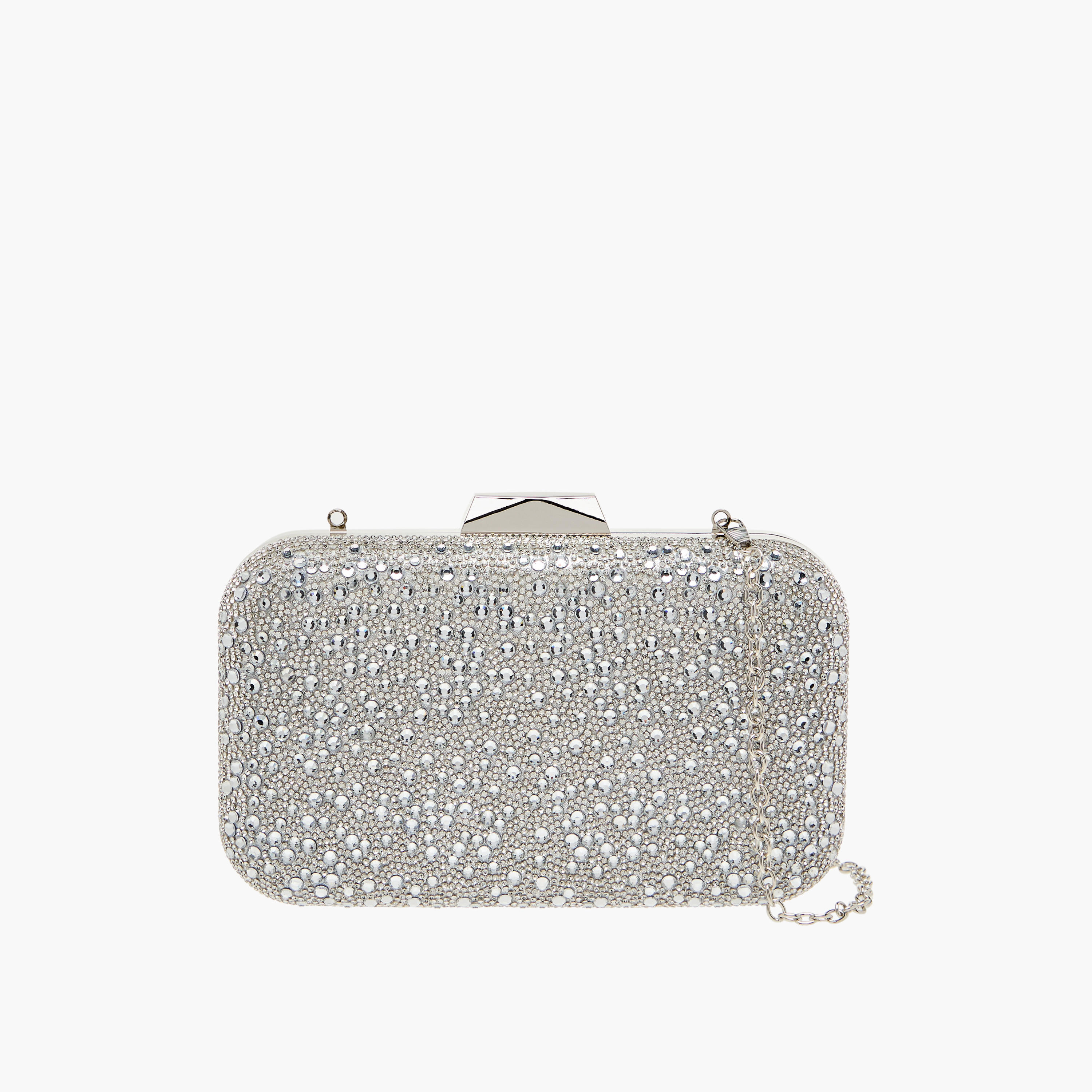 Embellished Clutch with Chain Strap-women-bagsandwallets-wallets-image-1