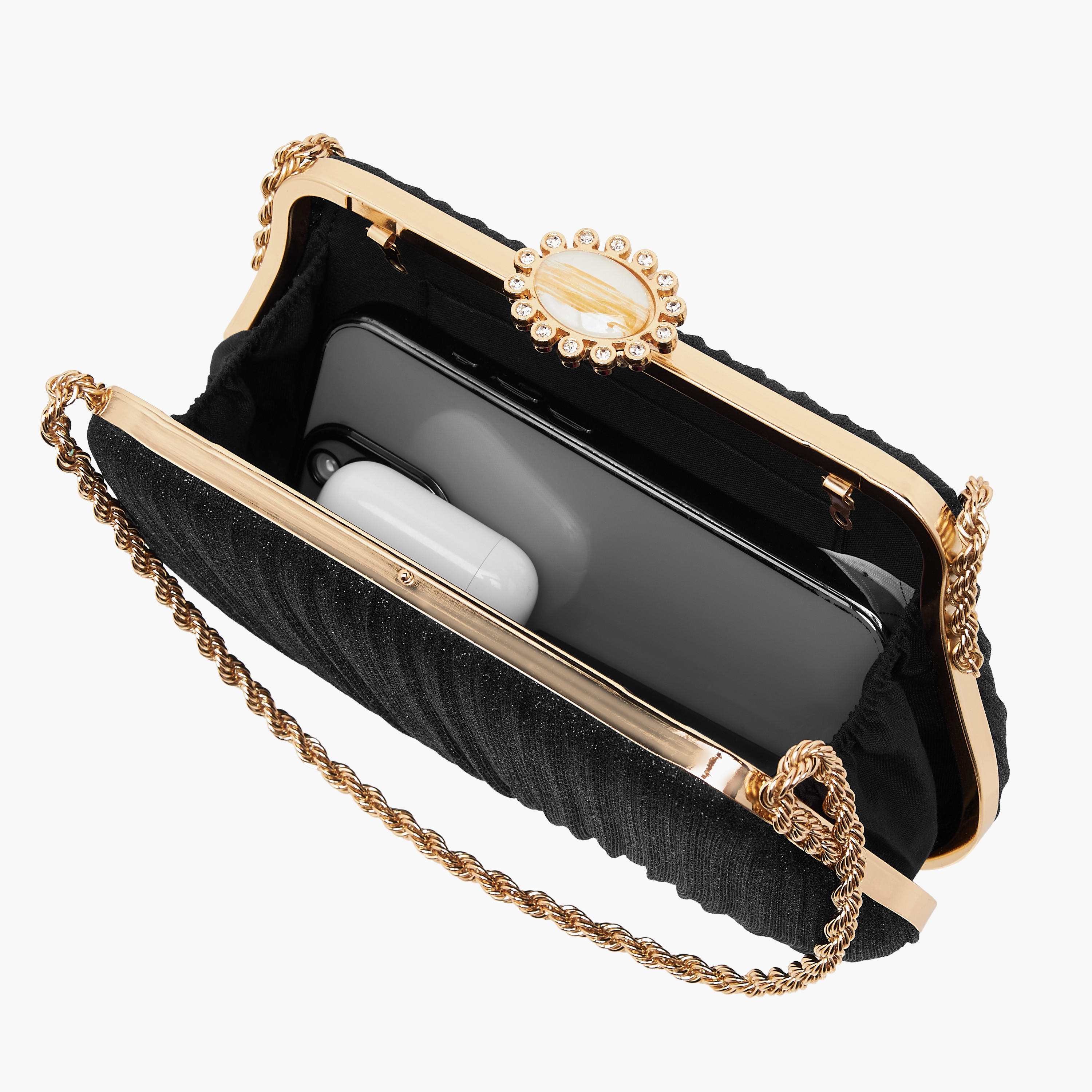 شنطة كلاتش مزينة بحزام سلسلة وقفل إغلاق بالضغط-women-bagsandwallets-handbags-image-1
