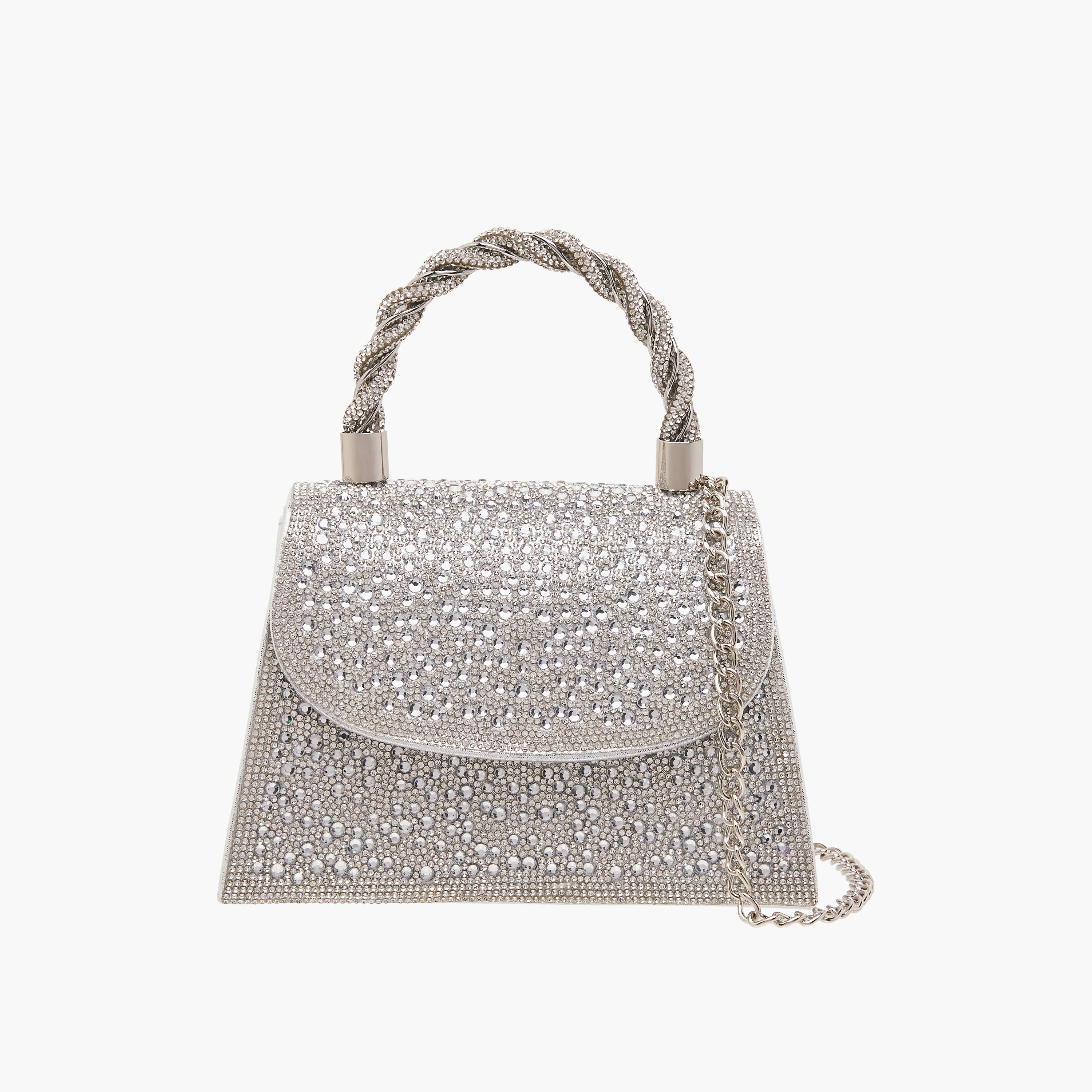 شنطة كروس بودي مزينة بحزام سلسلة وطية إغلاق-women-bagsandwallets-handbags-image-1