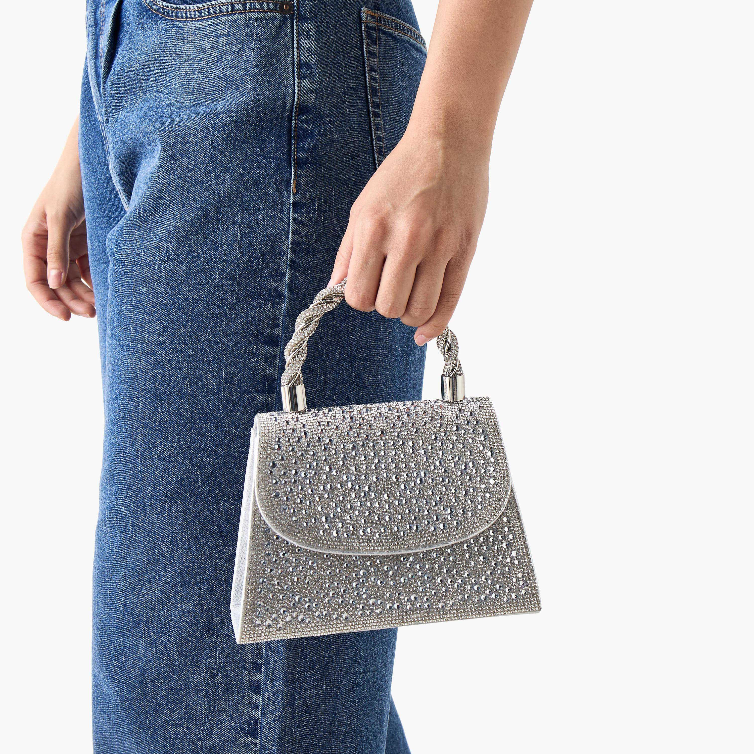 شنطة كروس بودي مزينة بحزام سلسلة وطية إغلاق-women-bagsandwallets-handbags-image-7