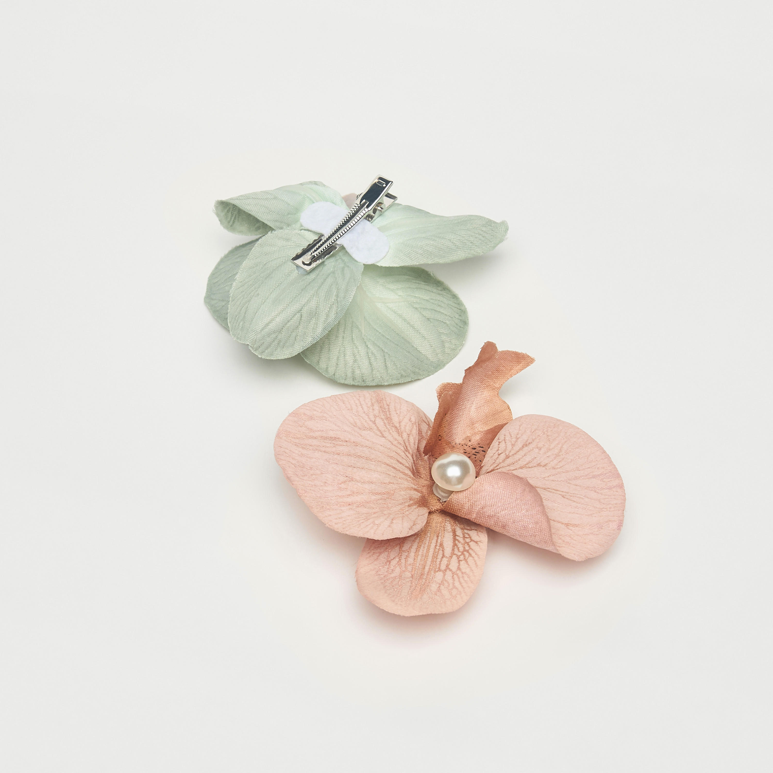 مشبك شعر بتصميم زهرة وتزيينات لؤلؤ - عبوة من قطعتين-women-hairaccessories-clips-image-3