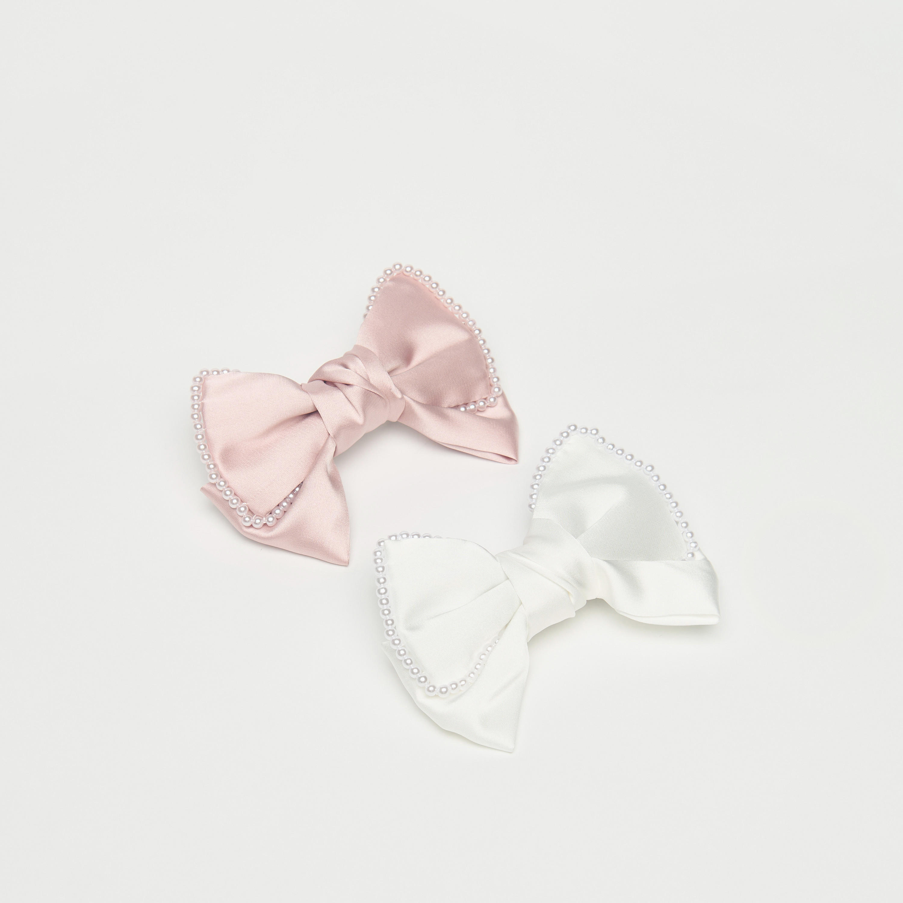 مشبك شعر فيونكة بتزيينات لؤلؤ - عبوة من قطعتين-women-hairaccessories-clips-image-1
