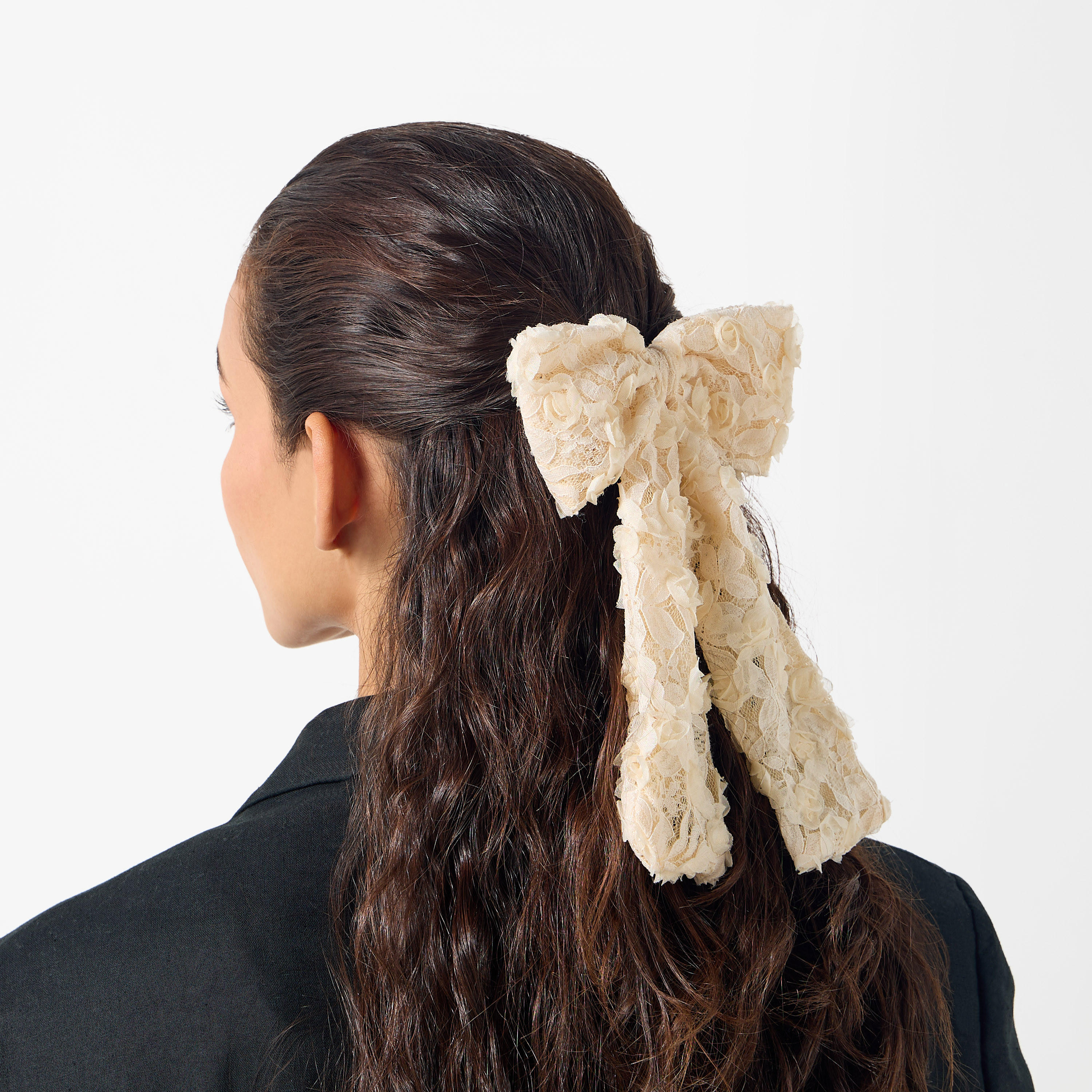 Lace Bow Barrette Hair Clip-women-hairaccessories-clips-image-2