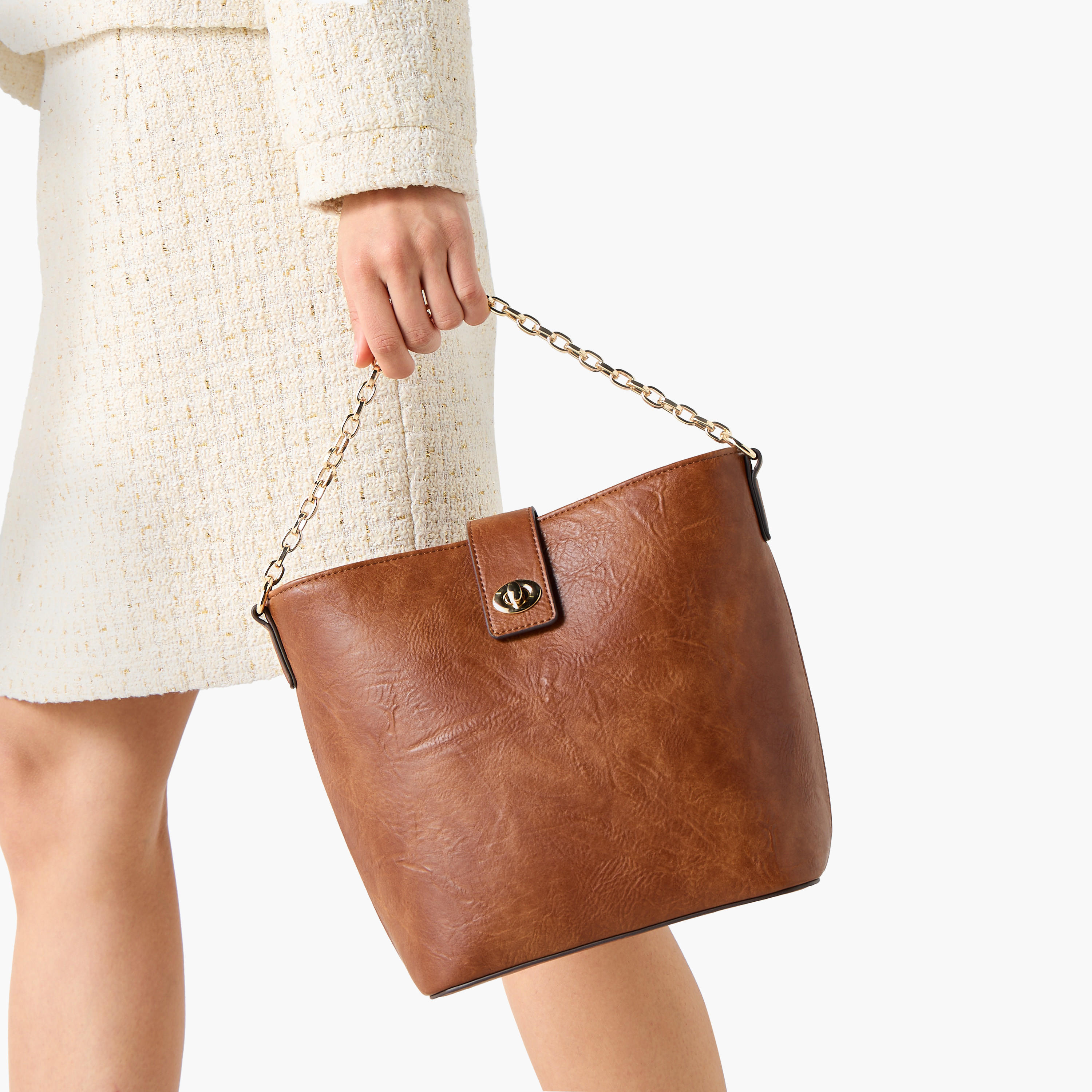 شنطة كتف بارزة الملمس بقفل إغلاق وحزام قابل للفصل-women-bagsandwallets-handbags-image-2