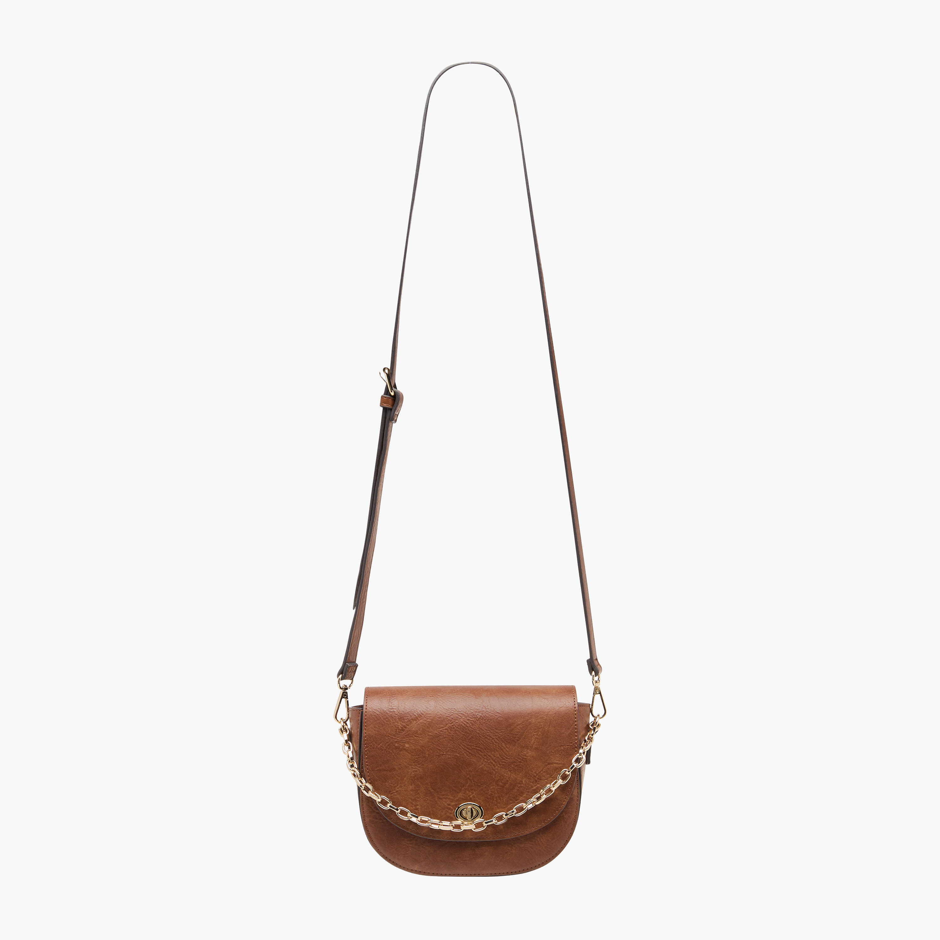 Textured Crossbody Bag with Chain Strap-women-bagsandwallets-handbags-image-3