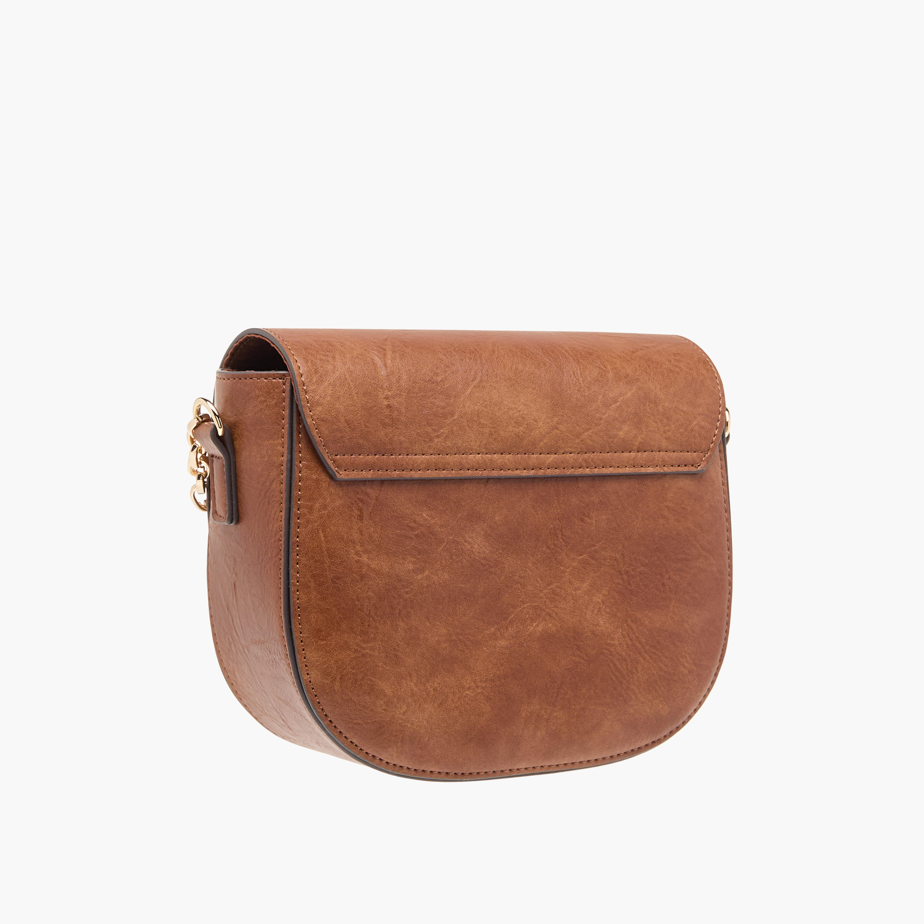 Textured Crossbody Bag with Chain Strap-women-bagsandwallets-handbags-image-4