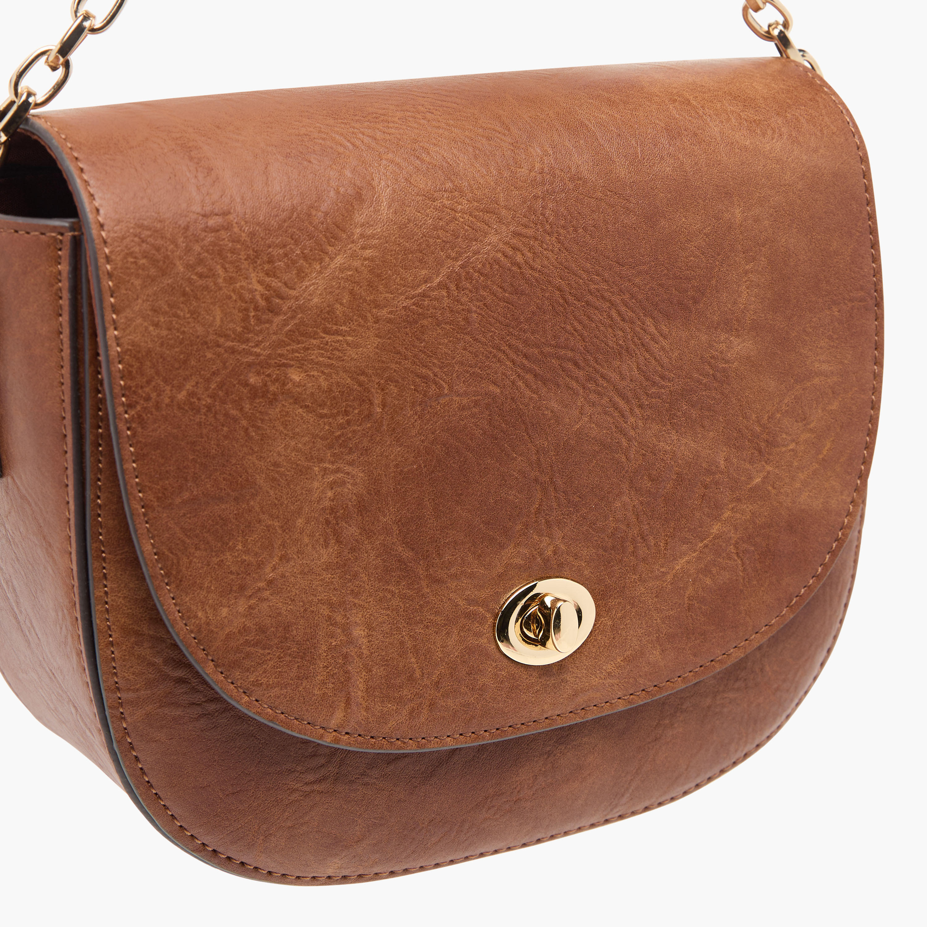Textured Crossbody Bag with Chain Strap-women-bagsandwallets-handbags-image-5
