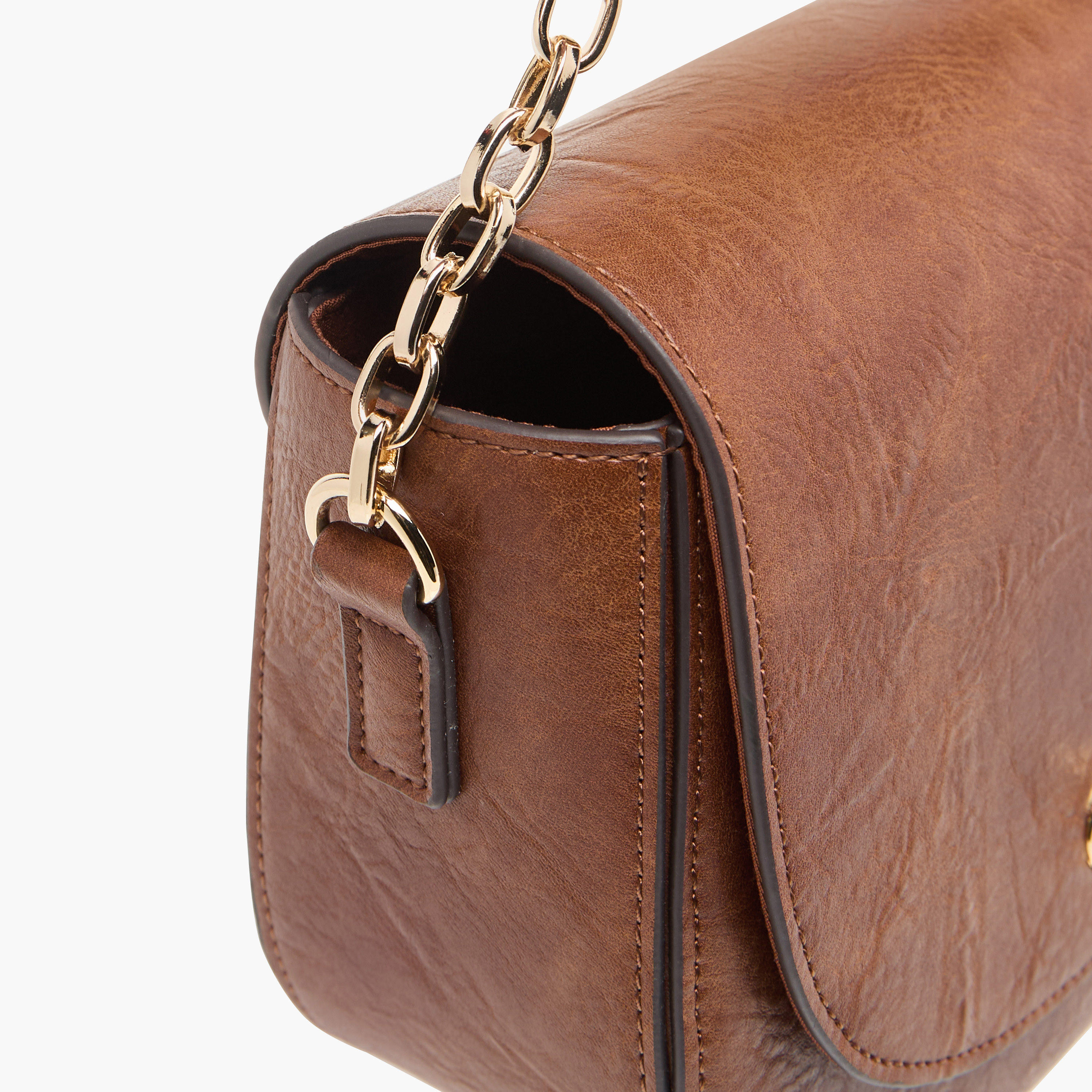 Textured Crossbody Bag with Chain Strap-women-bagsandwallets-handbags-image-6