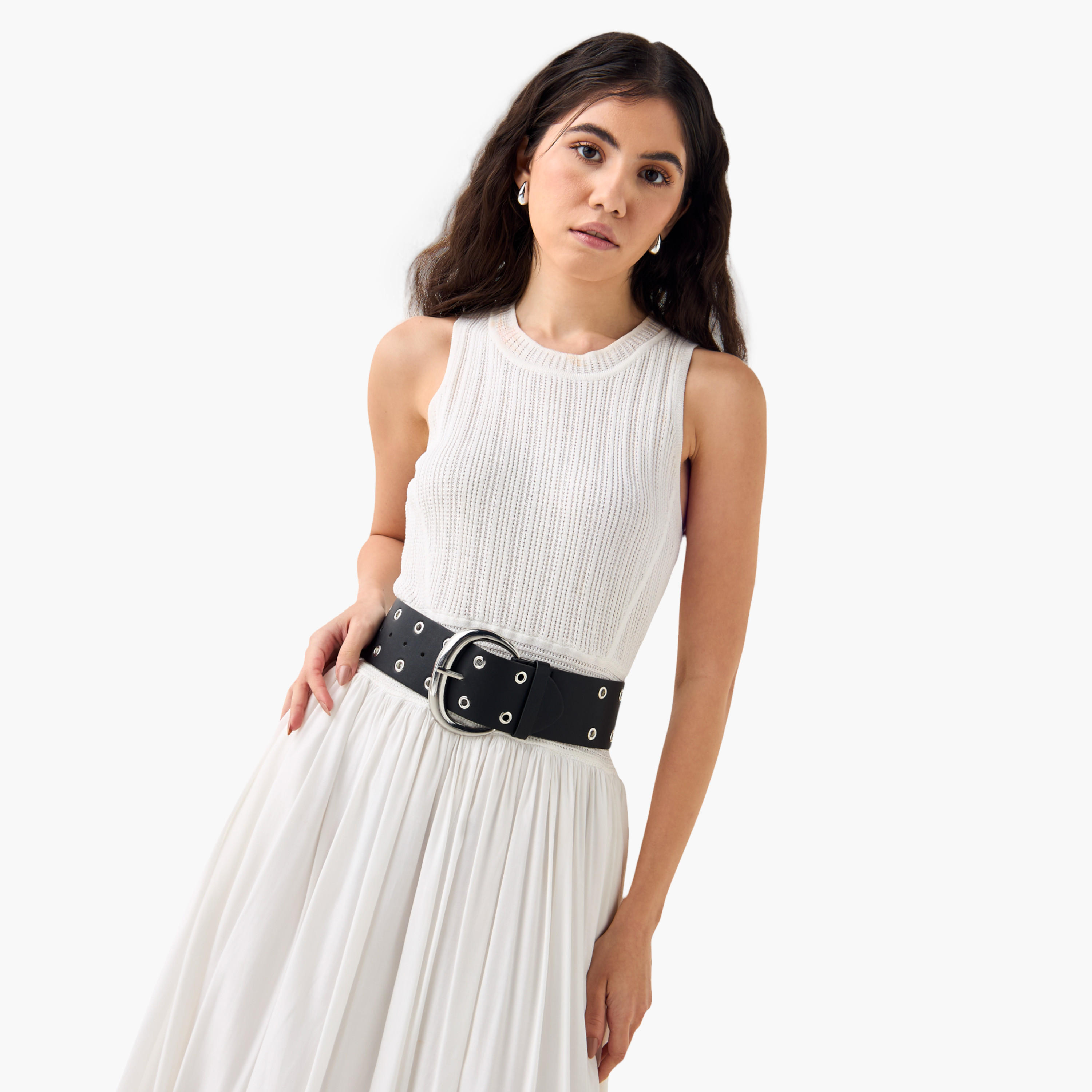 حزام مرصع مزين بإبزيم إغلاق بدبوس-women-clothingaccessories-belts-image-6