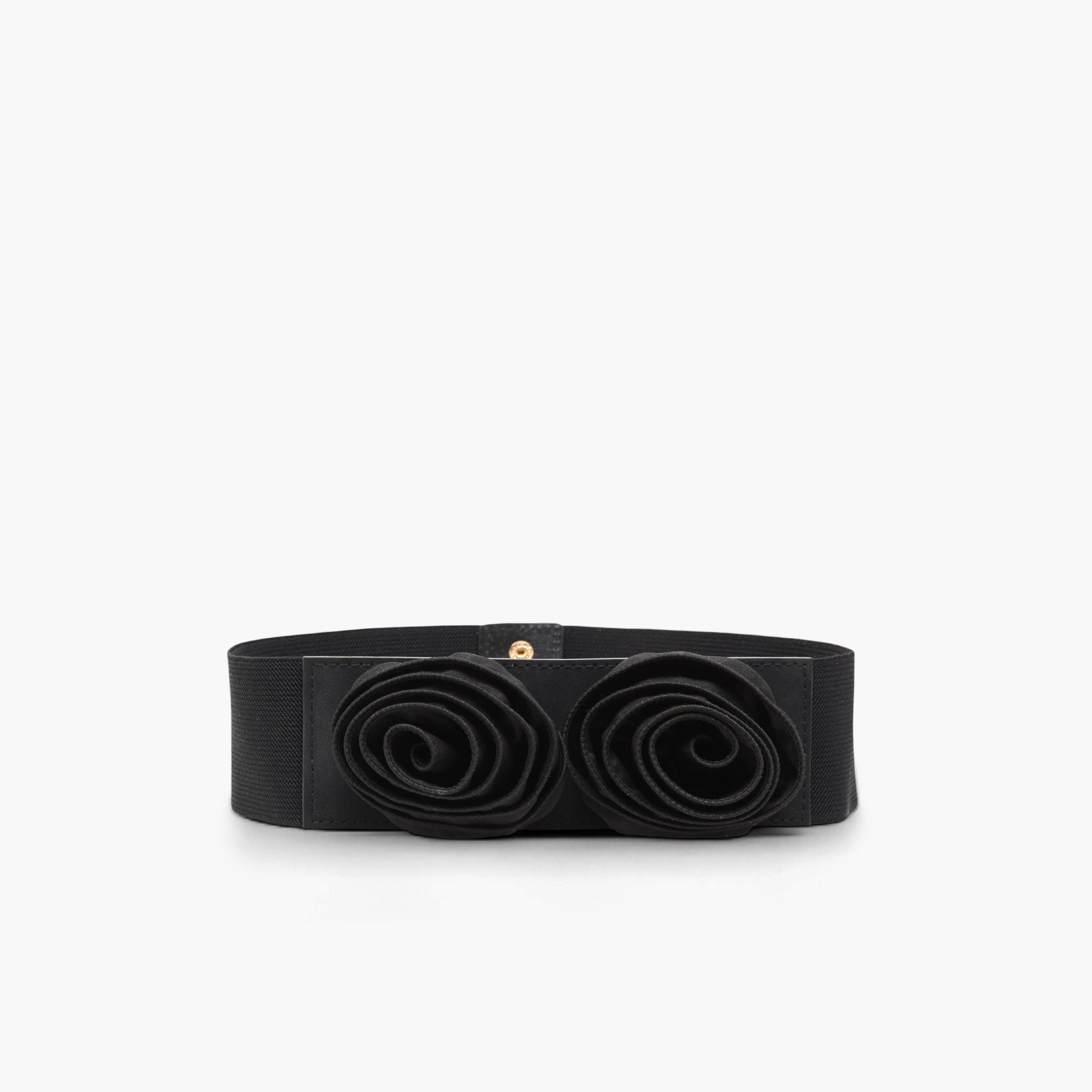 Textured Elasticated Belt with Snap Button Closure-women-clothingaccessories-belts-image-1