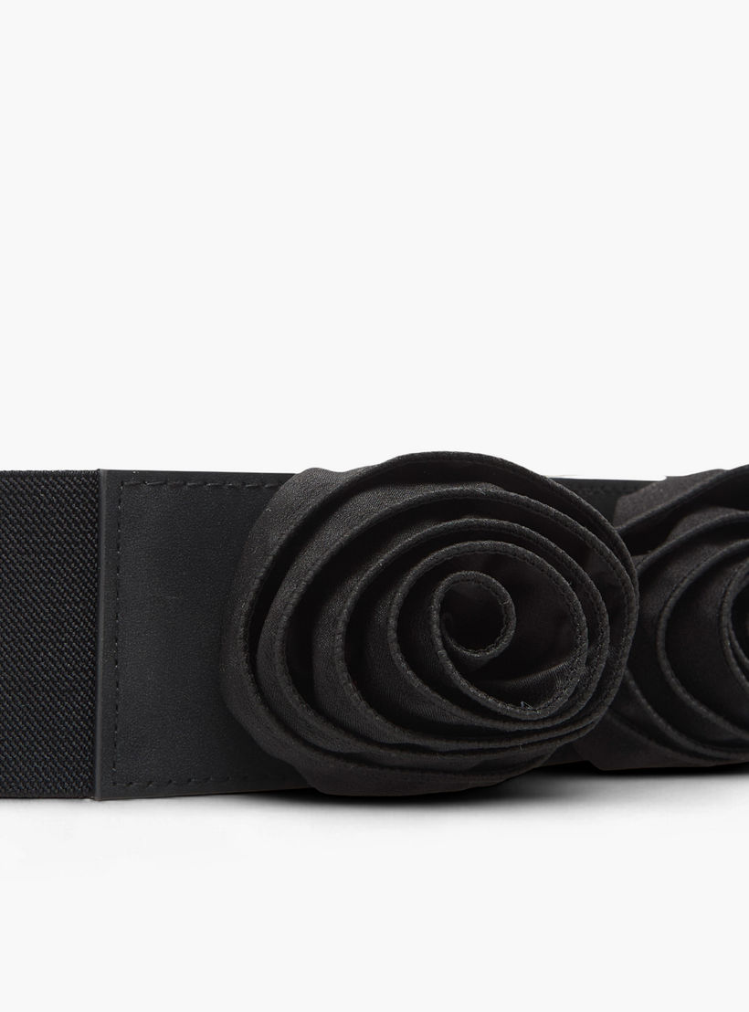 Textured Elasticated Belt with Snap Button Closure-women-clothingaccessories-belts-image-3