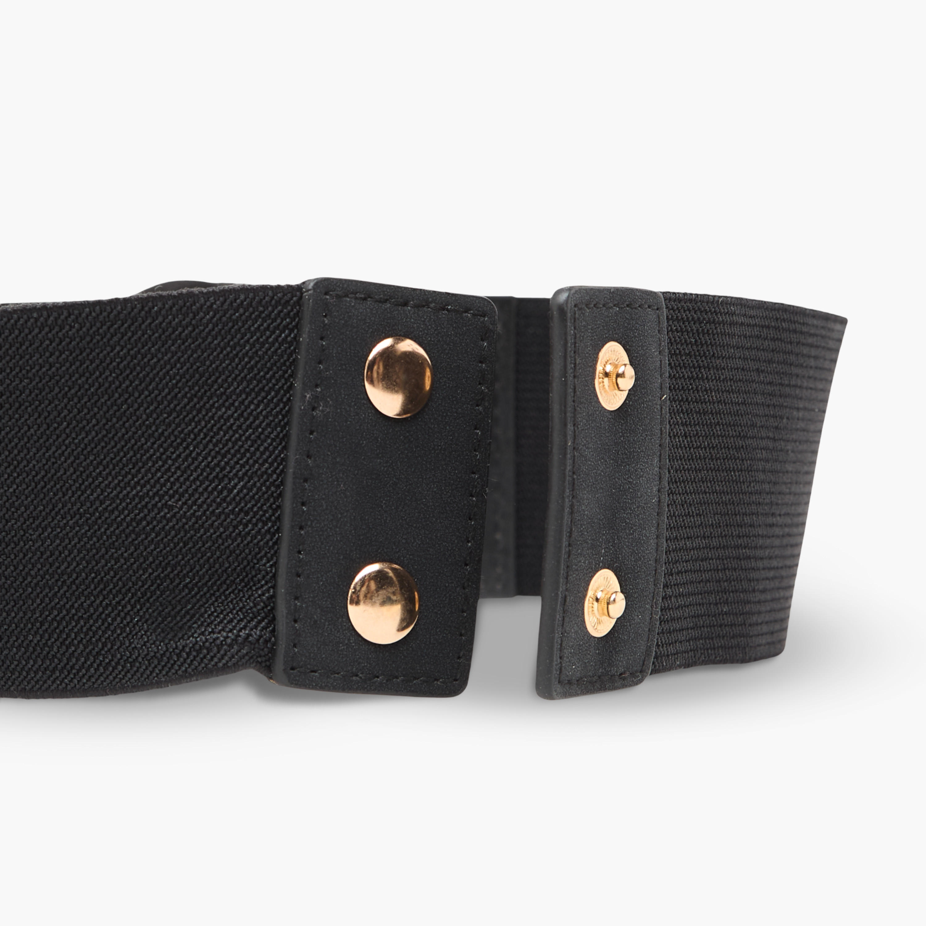 Textured Elasticated Belt with Snap Button Closure-women-clothingaccessories-belts-image-6