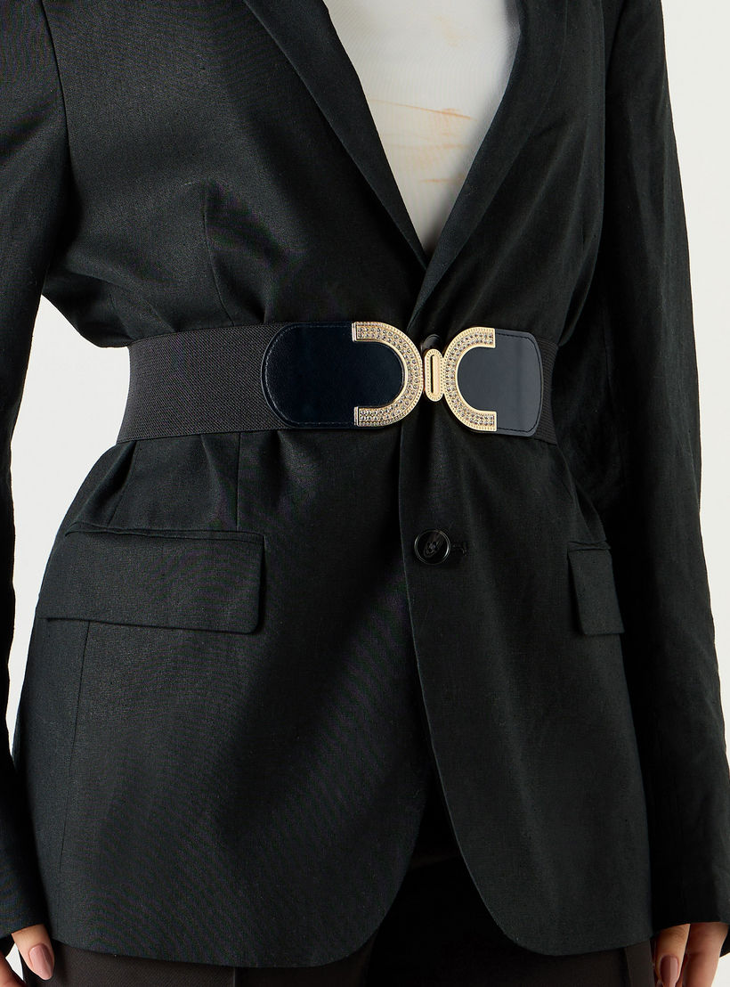 حزام مزين بالأحجار بإبزيم إغلاق بدبوس-women-clothingaccessories-belts-image-4