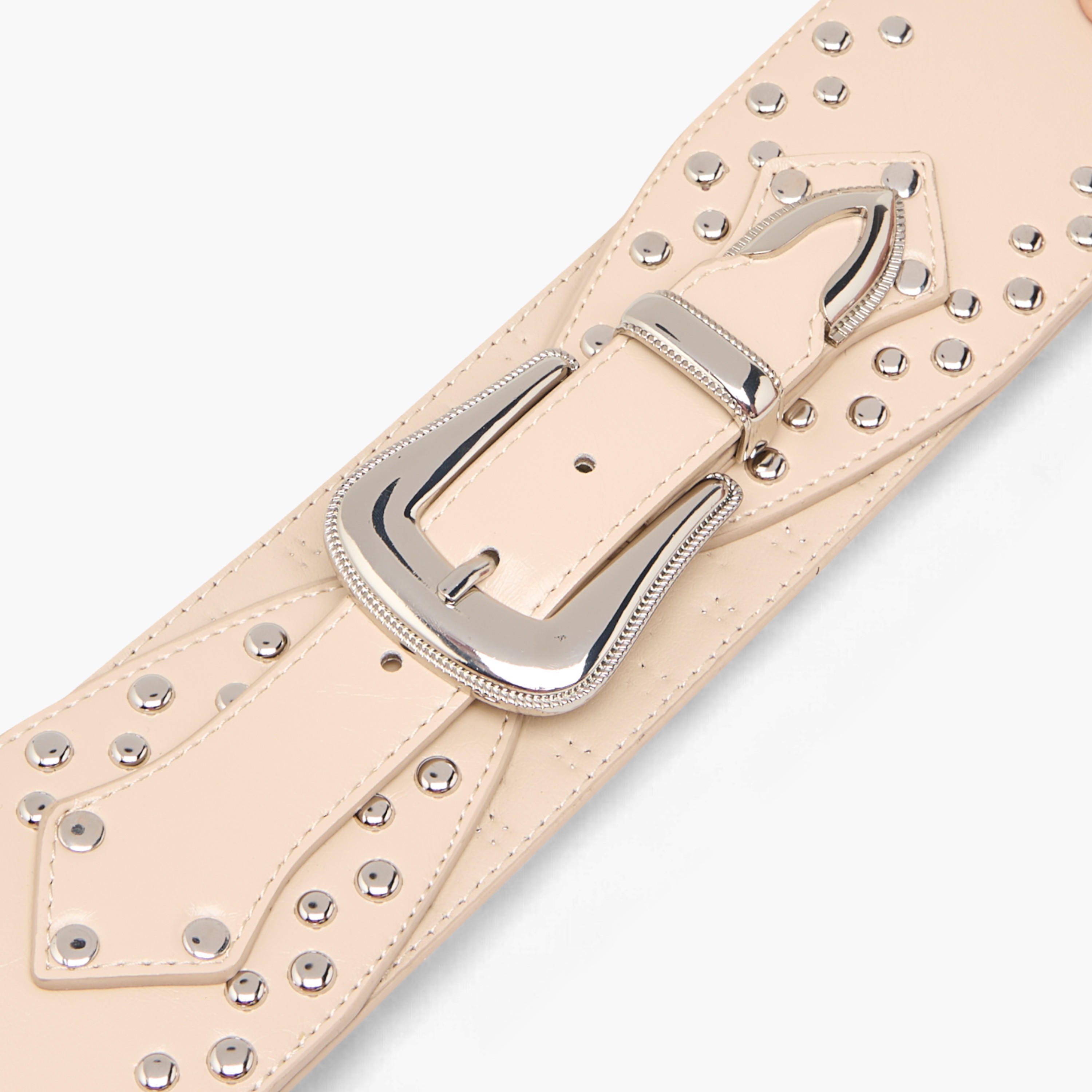 Stud Embellished Belt with Pin Buckle Closure-women-clothingaccessories-belts-image-5