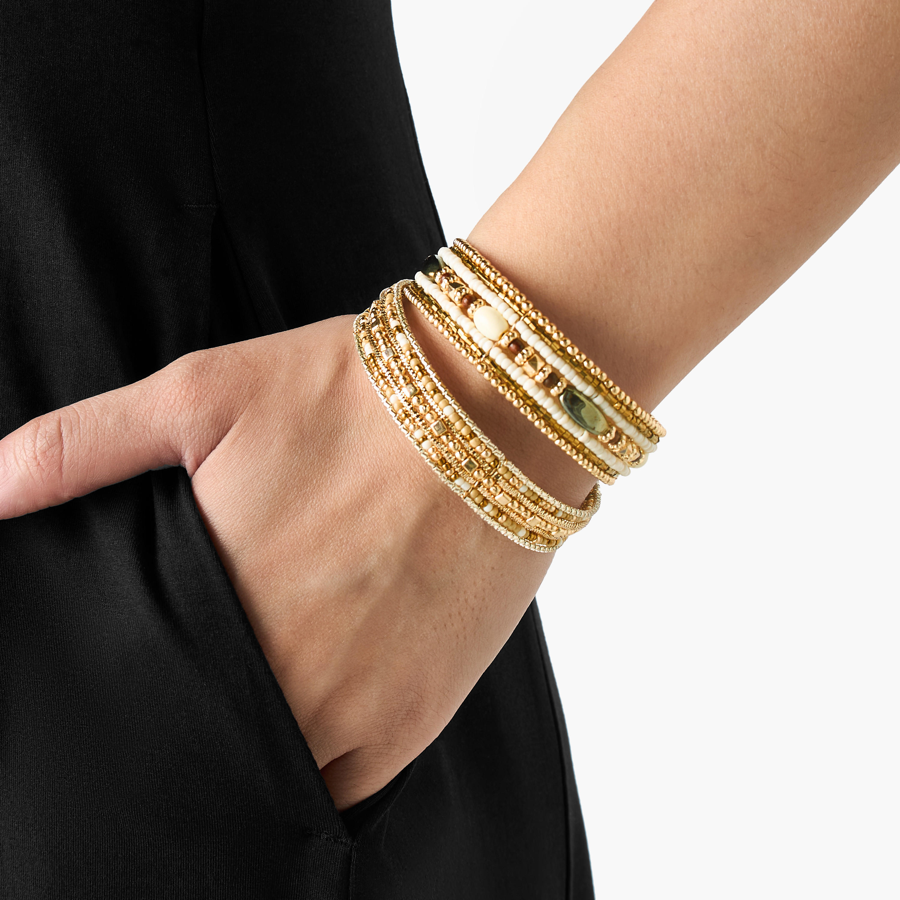 أساور مزيّنة - طقم قطعتين-women-watchesandjewellery-jewellery-banglesandbracelets-image-2