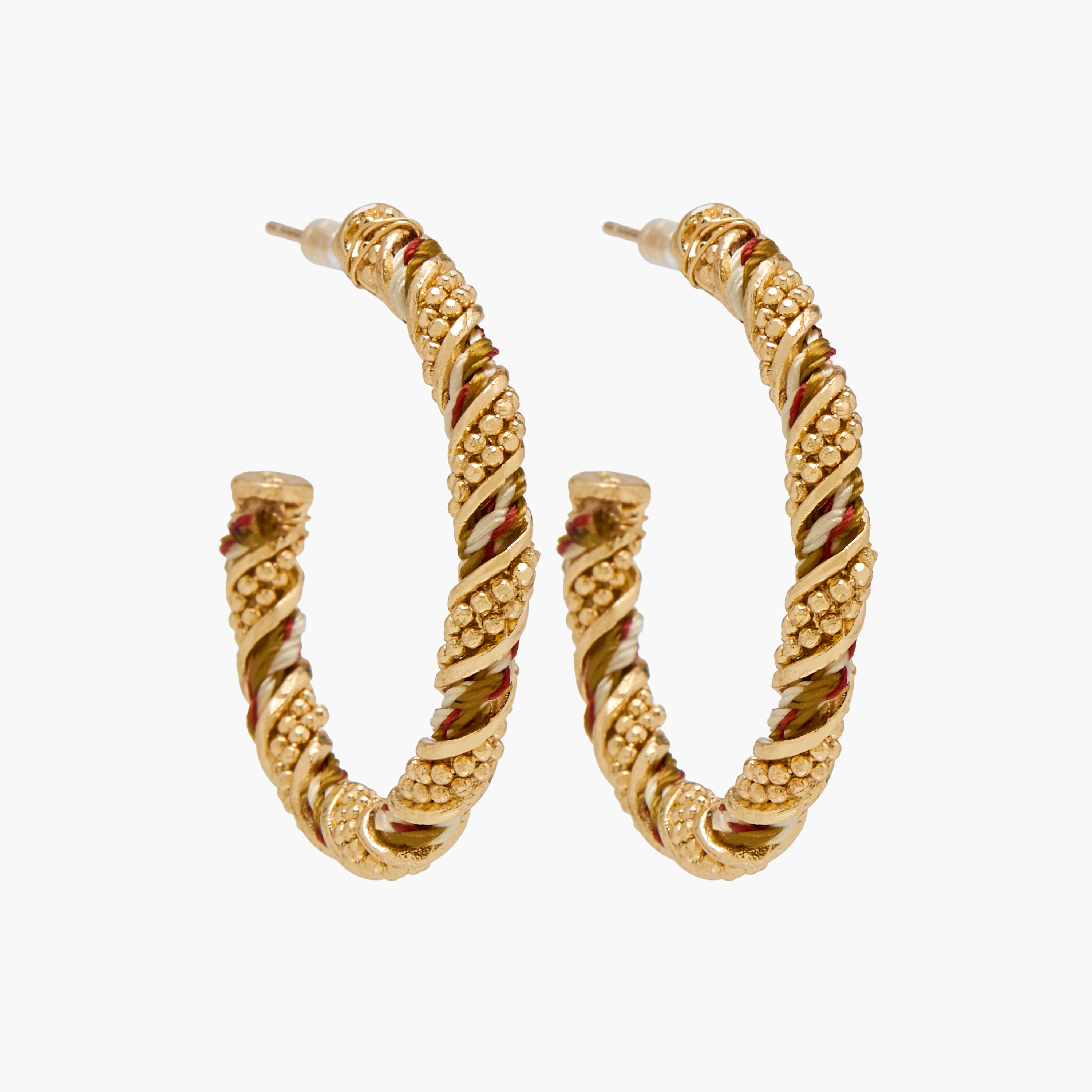 حلقان طوق مزيّنة بمكبس إغلاق خلفي - طقم من قطعتين-women-watchesandjewellery-jewellery-earrings-image-4