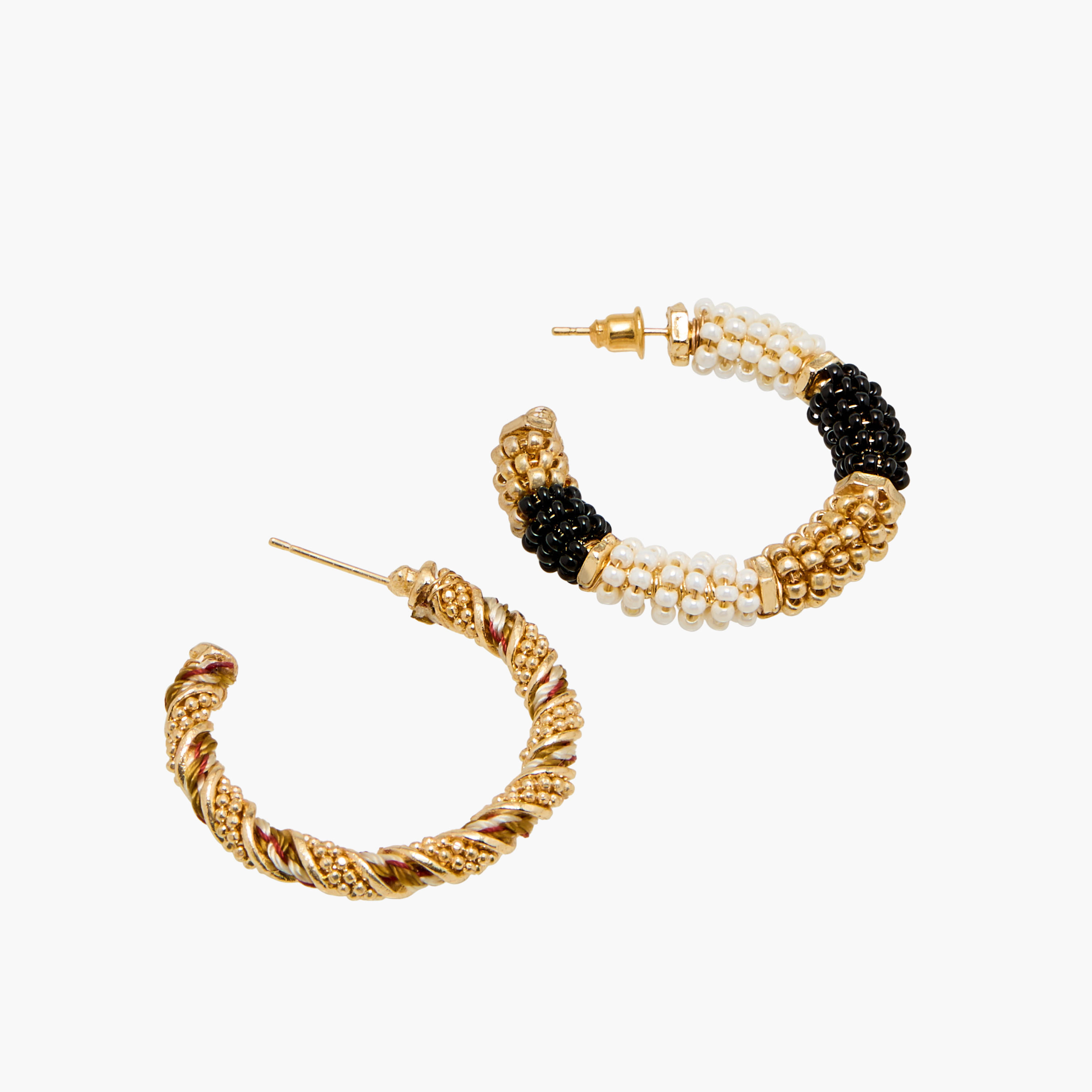 حلقان طوق مزيّنة بمكبس إغلاق خلفي - طقم من قطعتين-women-watchesandjewellery-jewellery-earrings-image-5