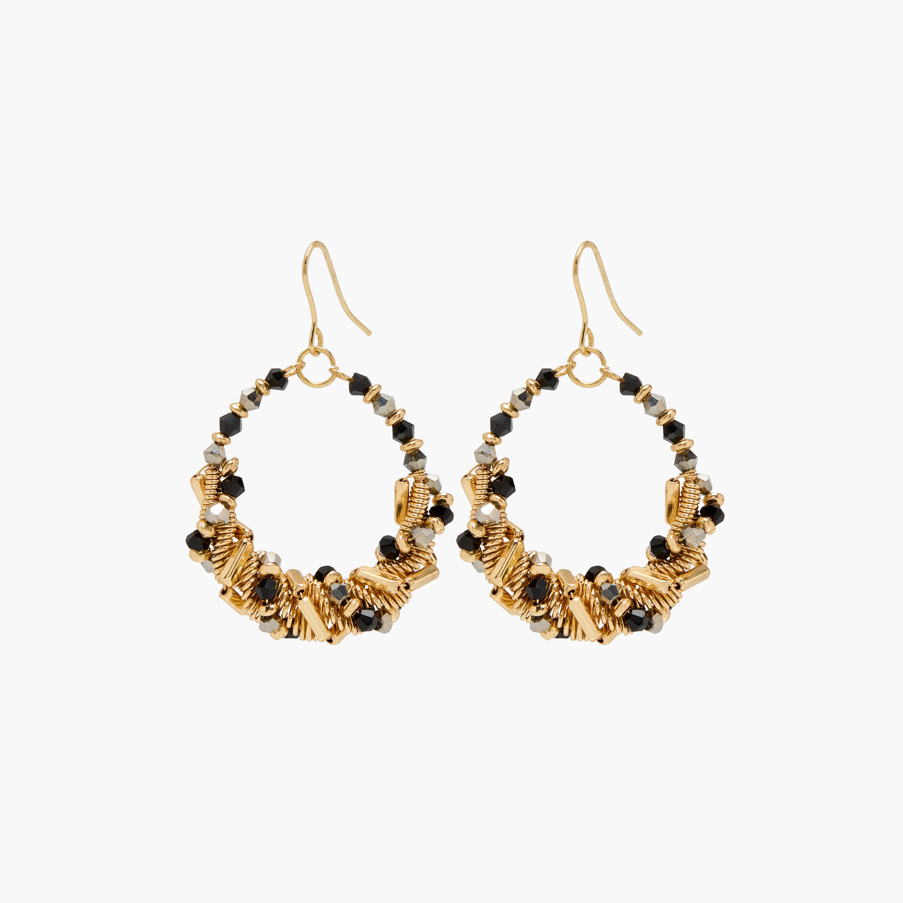 Embellished Hoop Earrings with Fish Hook-women-watchesandjewellery-jewellery-earrings-image-3