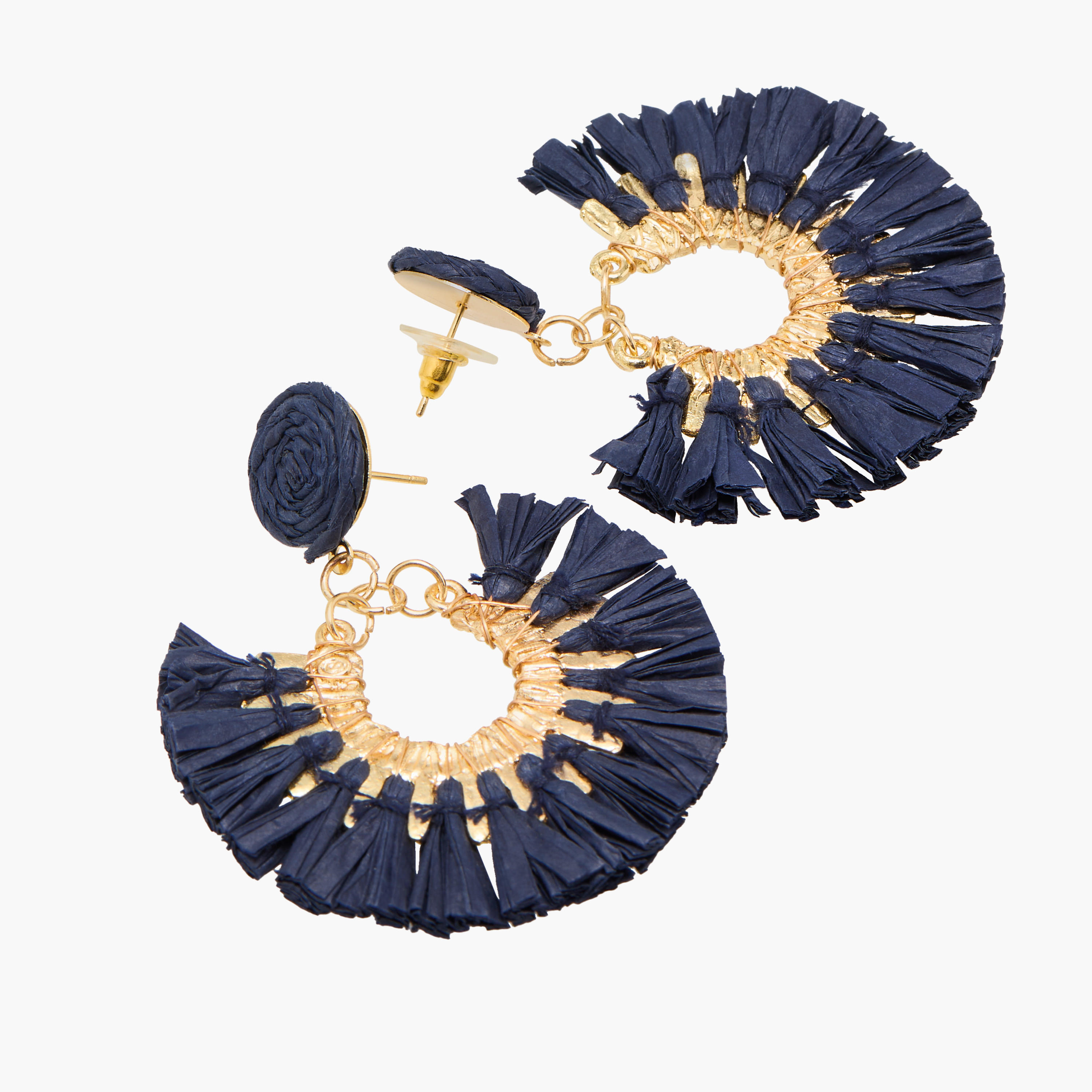 حلق متدلي بشراشيب ومكبس إغلاق خلفي -women-watchesandjewellery-jewellery-earrings-image-4