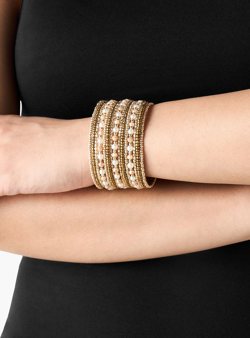 Bead Embellished Cuff Bracelet-women-watchesandjewellery-jewellery-banglesandbracelets-image-2
