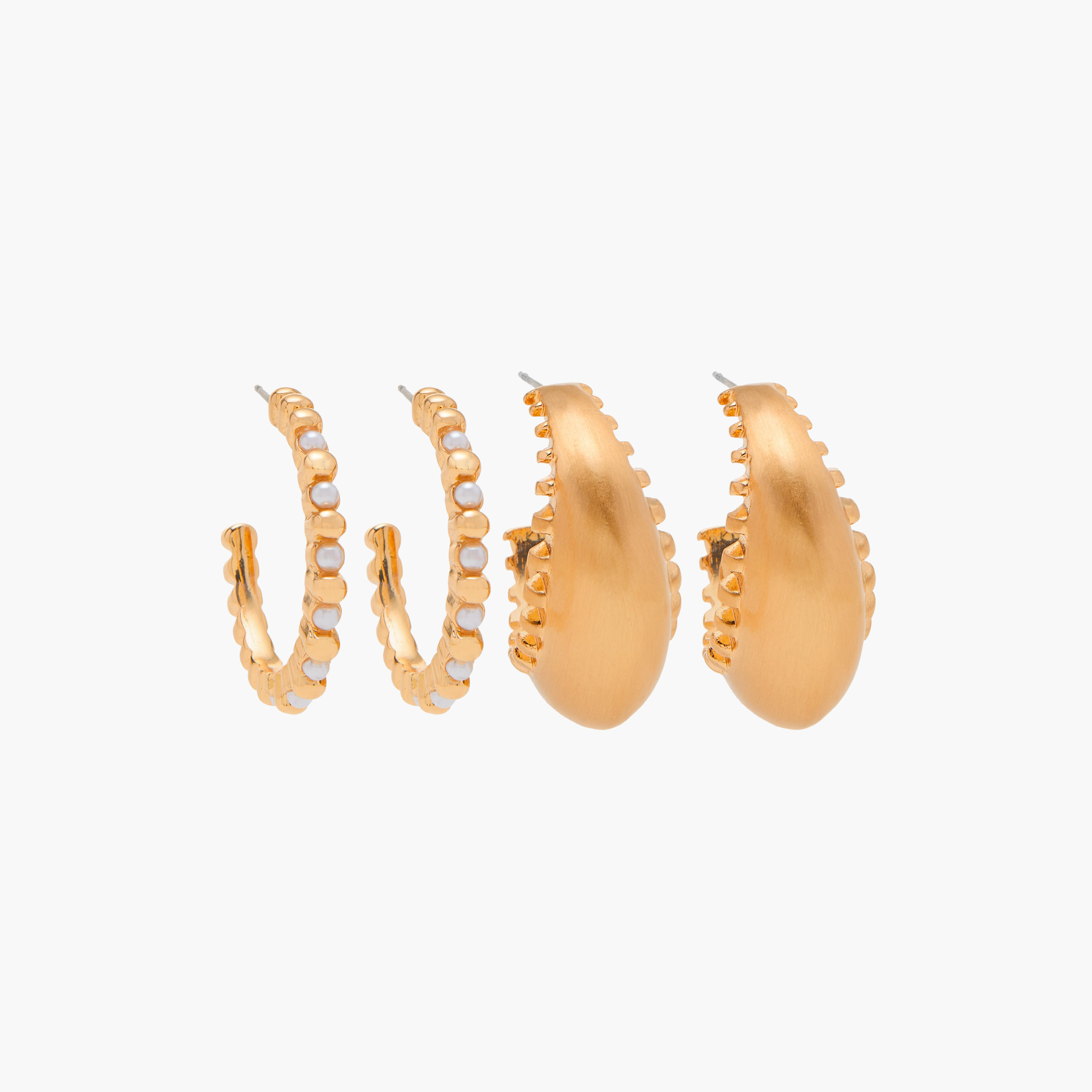 حلقان طوق متنوعة بمكبس إغلاق خلفي - طقم من قطعتين -women-watchesandjewellery-jewellery-earrings-image-6