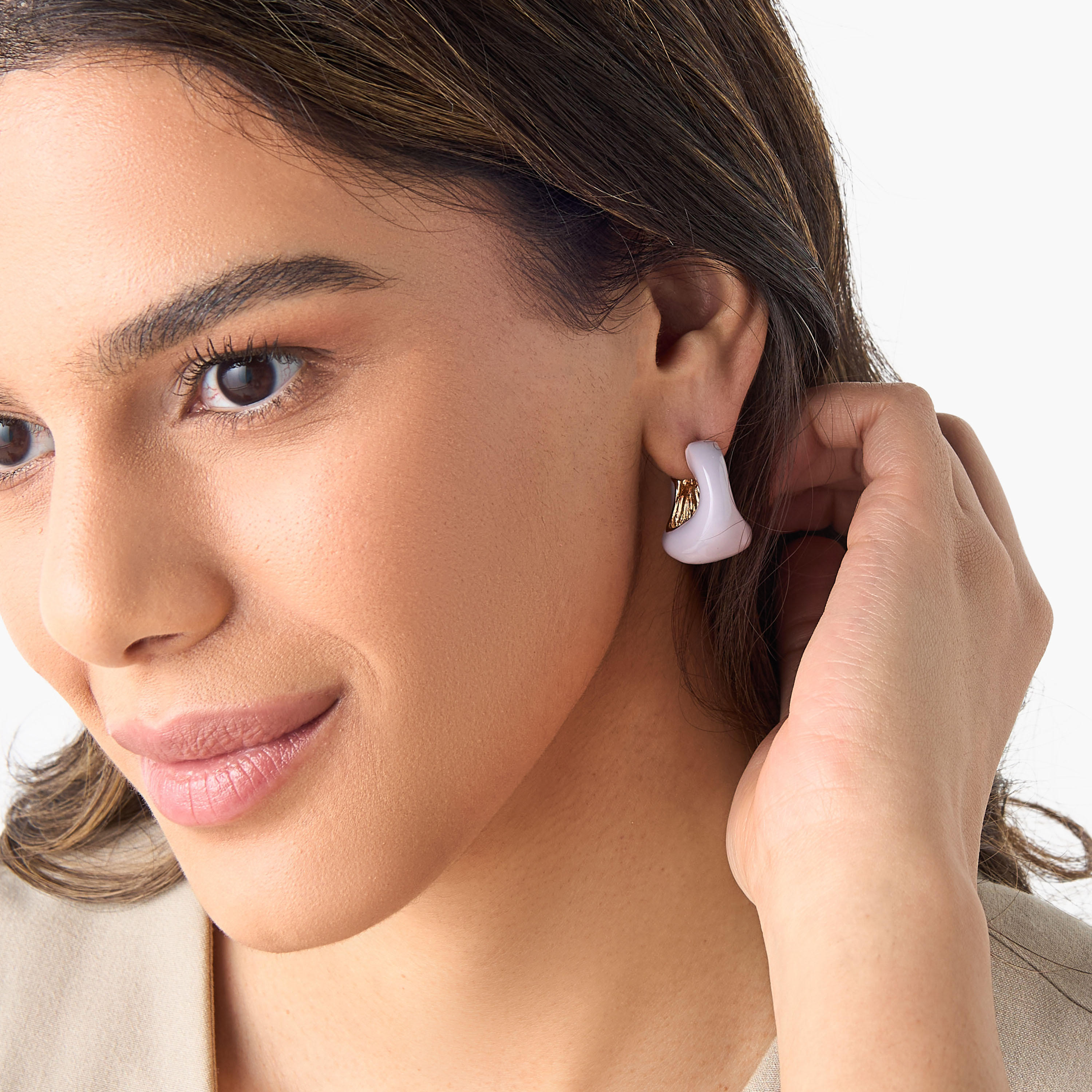 طقم أقراط دائرية بمكبس إغلاق خلفي زوجين ميتاليك-women-watchesandjewellery-jewellery-earrings-image-2