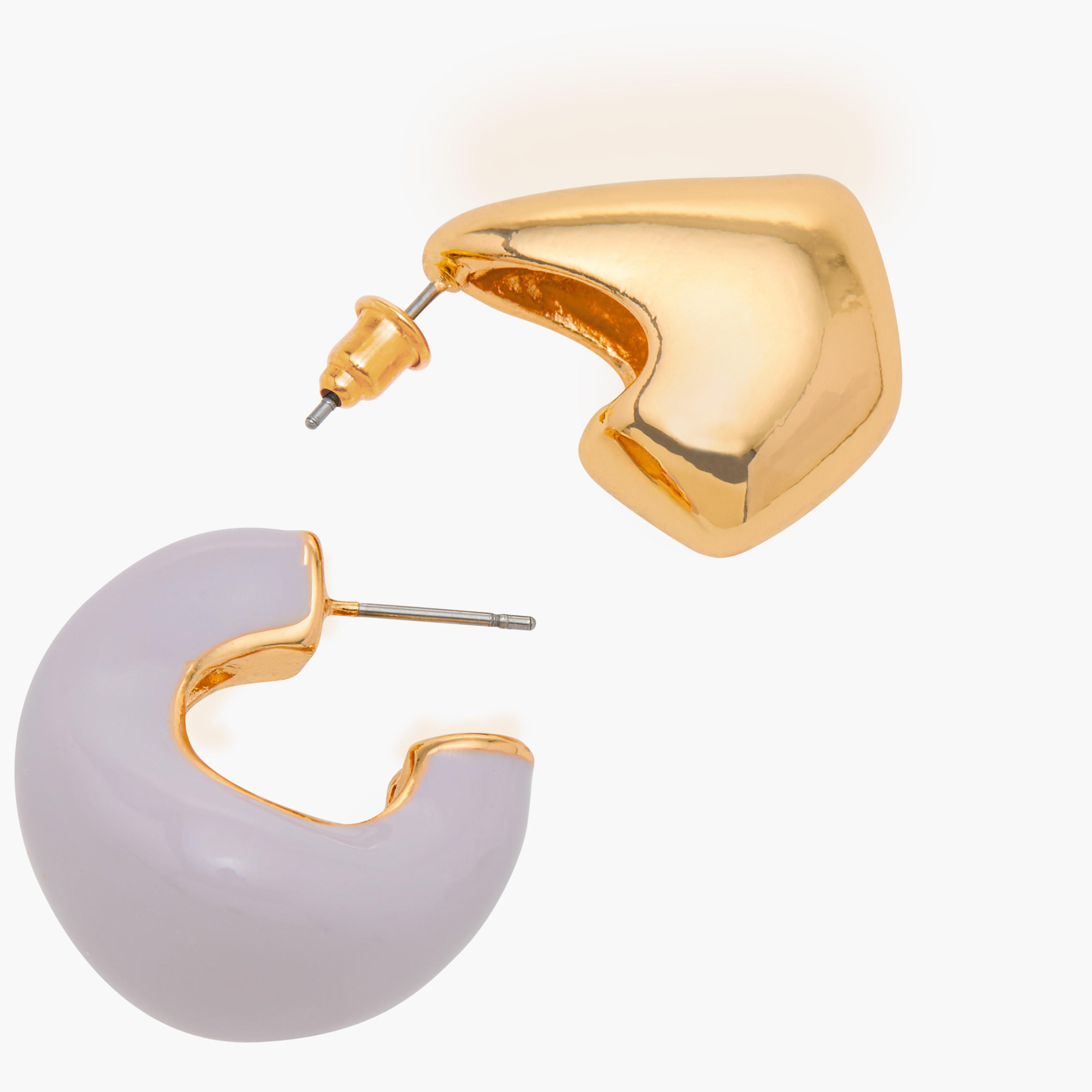 طقم أقراط دائرية بمكبس إغلاق خلفي زوجين ميتاليك-women-watchesandjewellery-jewellery-earrings-image-5