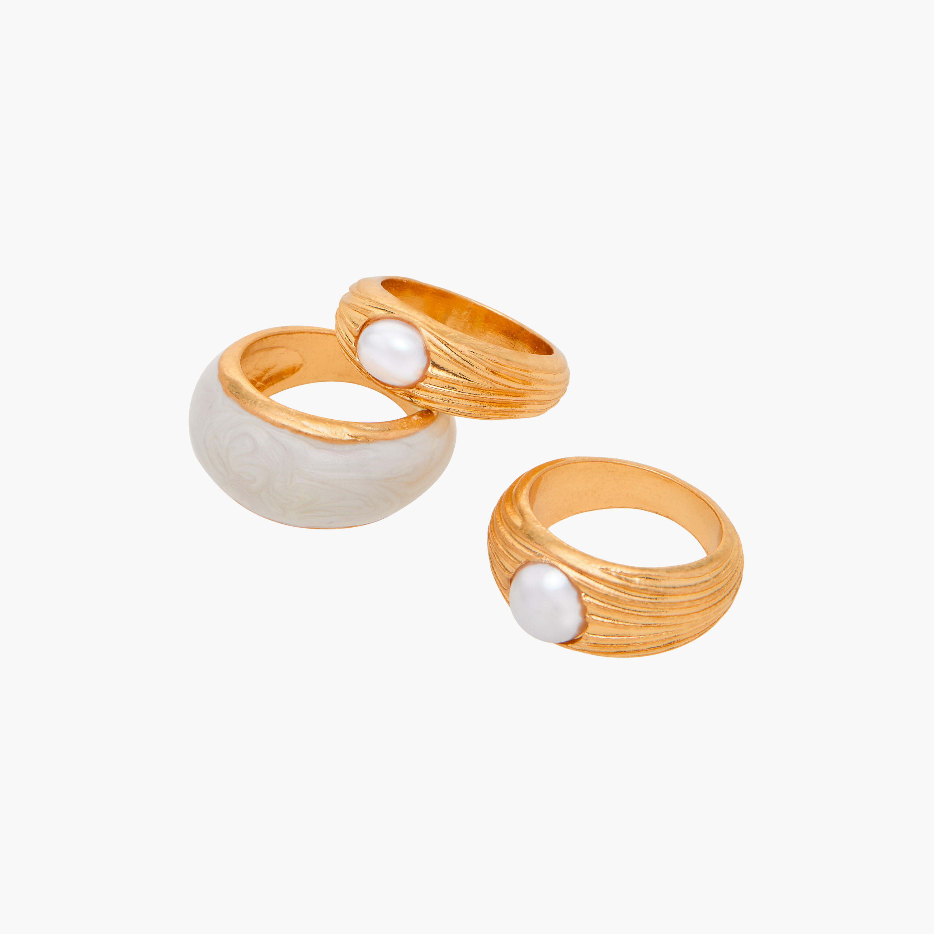 خاتم بتزيينات لؤلؤ - طقم من 3 قطع-women-watchesandjewellery-jewellery-rings-image-1
