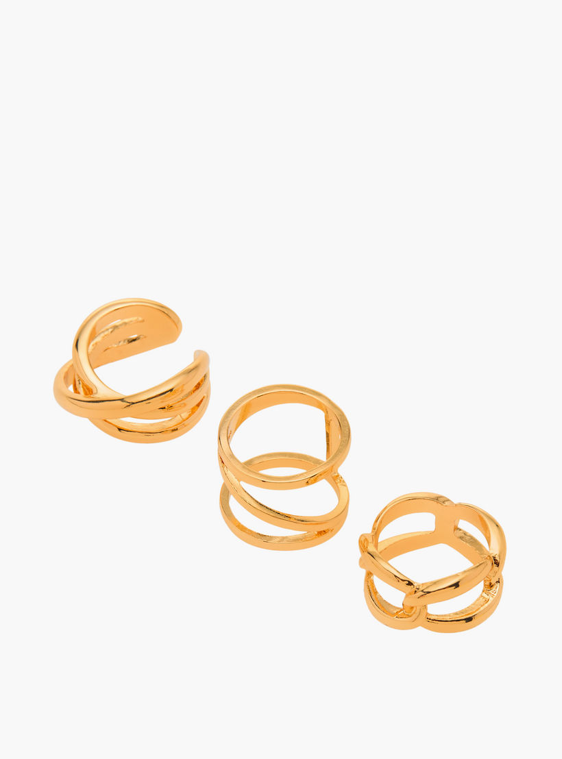 Set of 3 - Assorted Metallic Ring-women-watchesandjewellery-jewellery-rings-image-1
