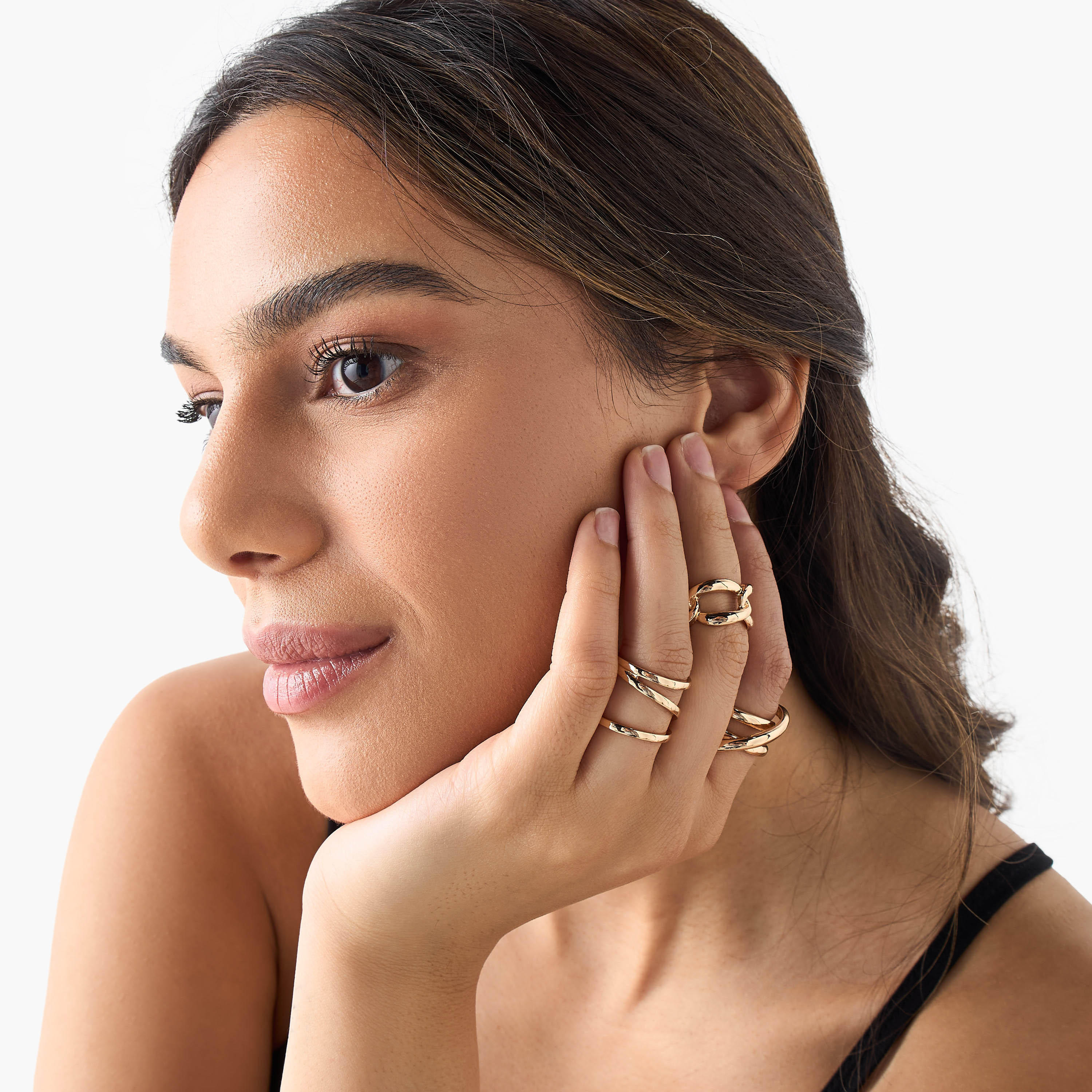 Set of 3 - Assorted Metallic Ring-women-watchesandjewellery-jewellery-rings-image-2