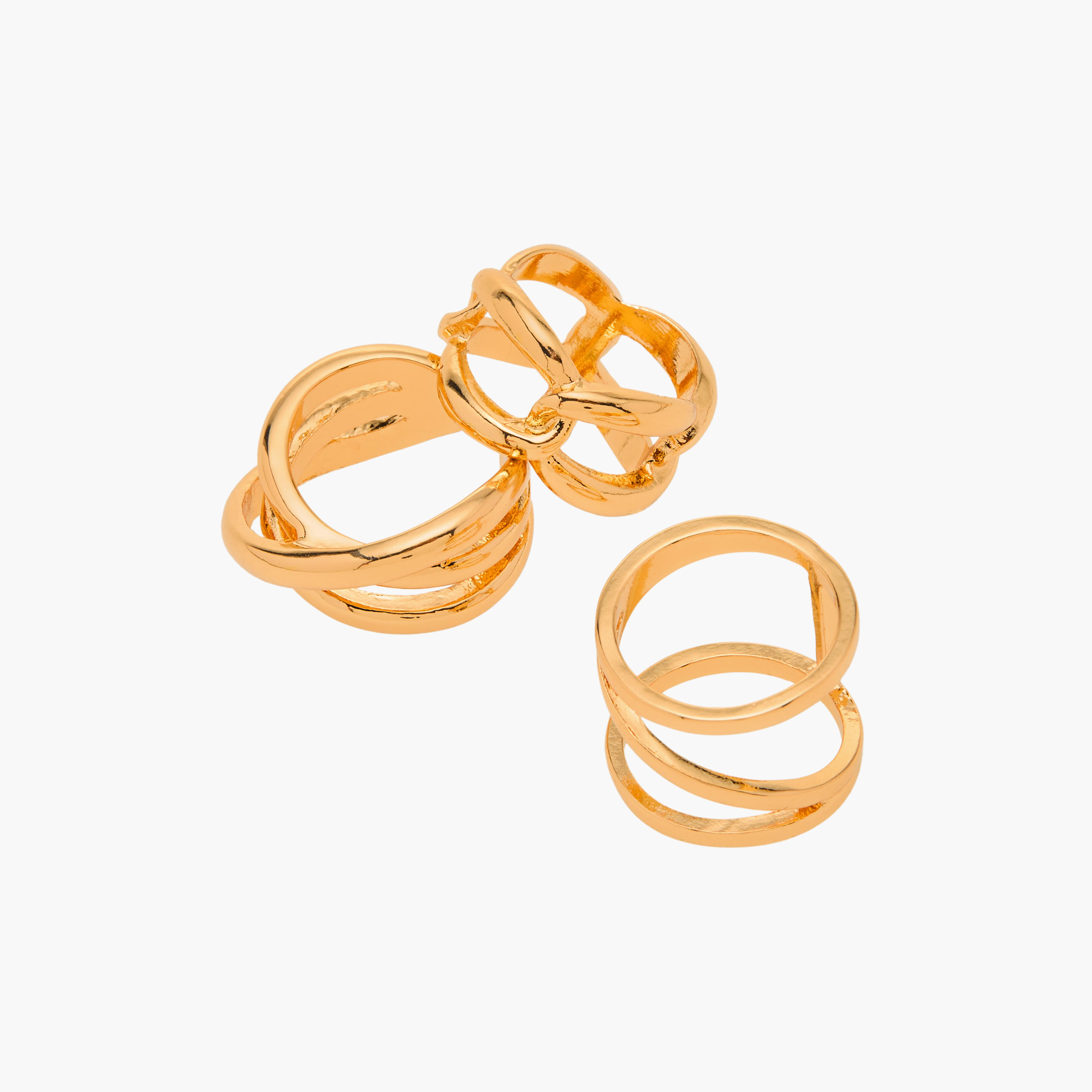 Set of 3 - Assorted Metallic Ring-women-watchesandjewellery-jewellery-rings-image-3