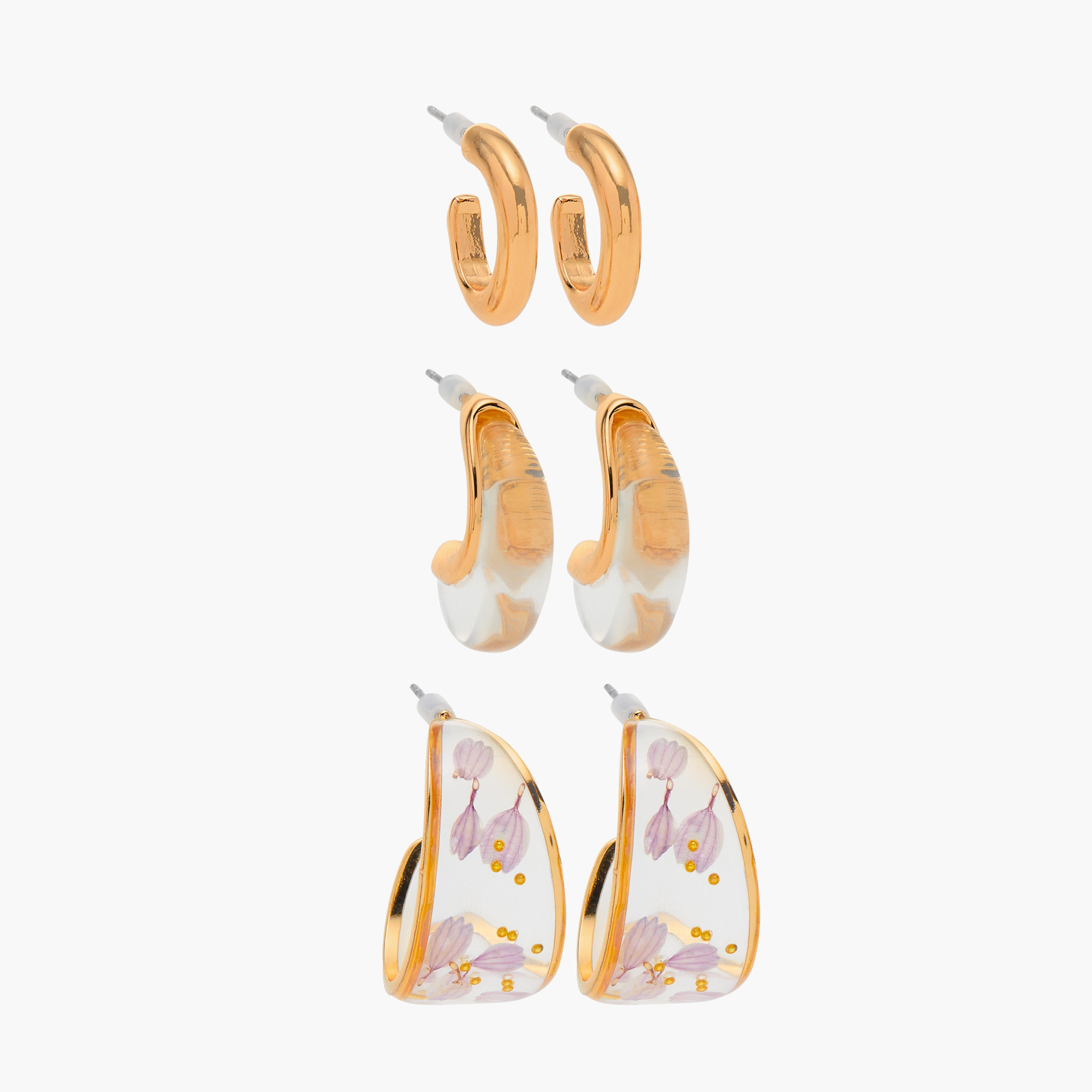 طقم أقراط متنوعة بمشبك إغلاق 3 أزواج-women-watchesandjewellery-jewellery-earrings-image-7