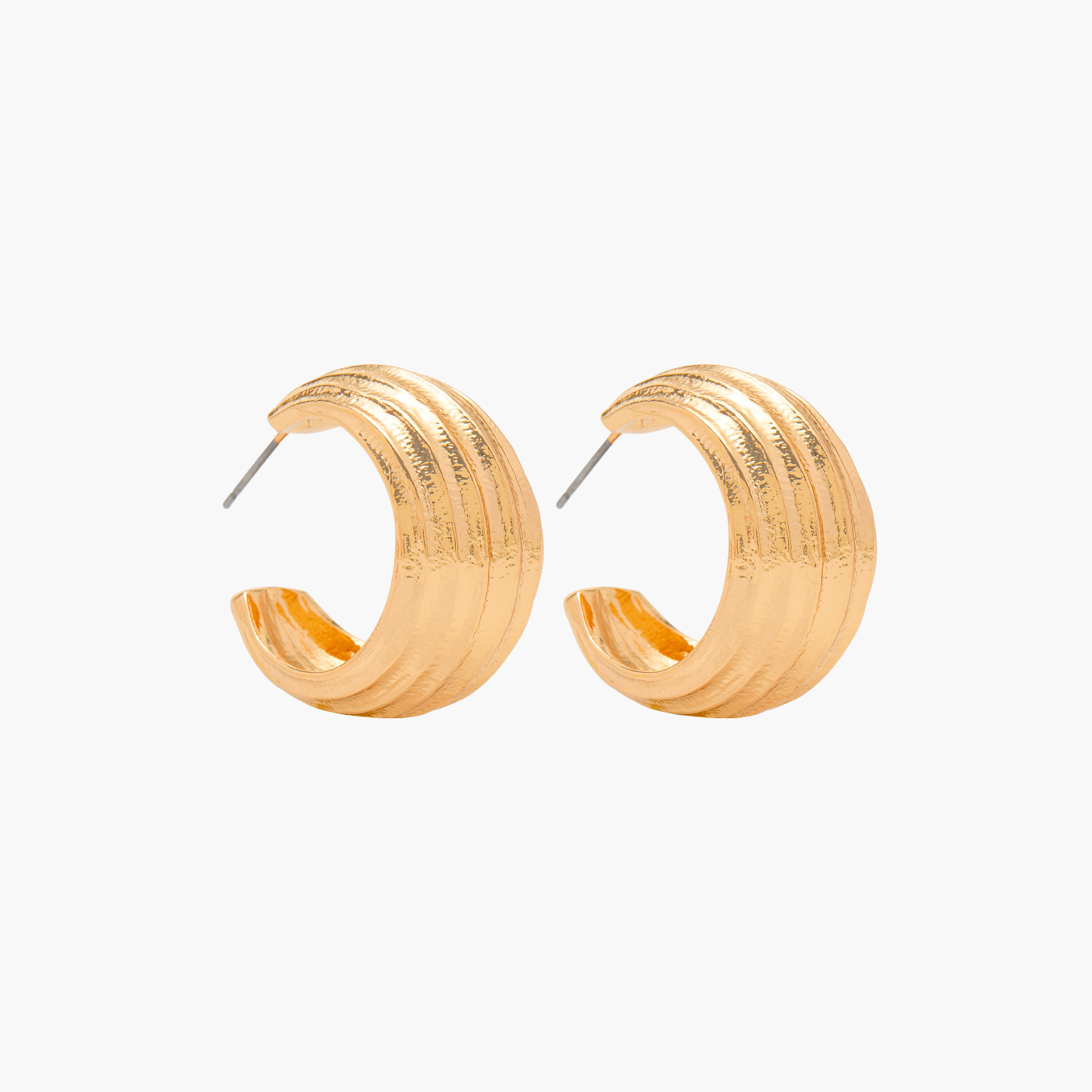 حلقان ميتالك بمكبس إغلاق خلفي - طقم 3 أزواج-women-watchesandjewellery-jewellery-earrings-image-3