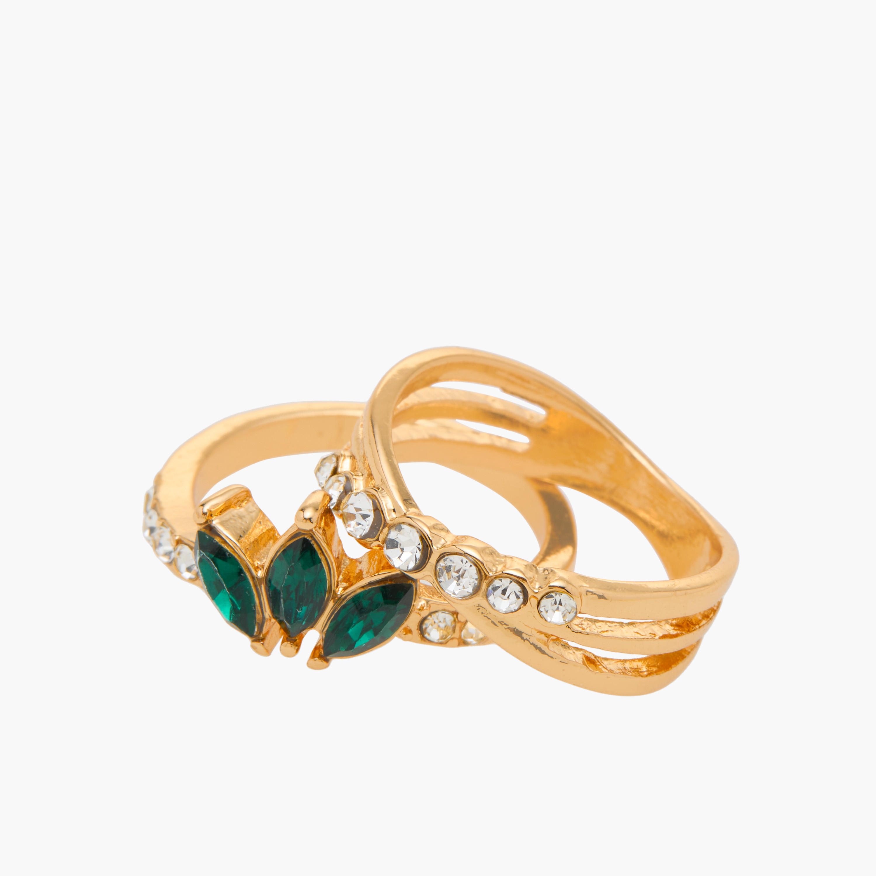 طقم خواتم مزينة 6 قطع-women-watchesandjewellery-jewellery-rings-image-1