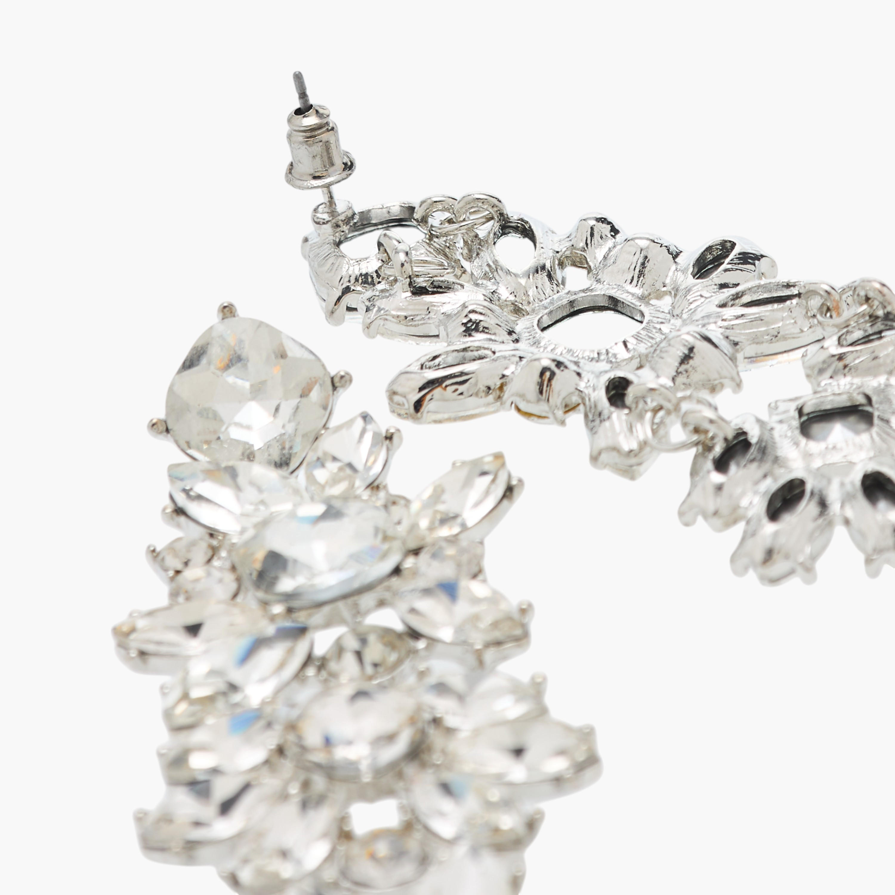 Embellished Dangler Earrings with Pushback Closure-women-watchesandjewellery-jewellery-earrings-image-3