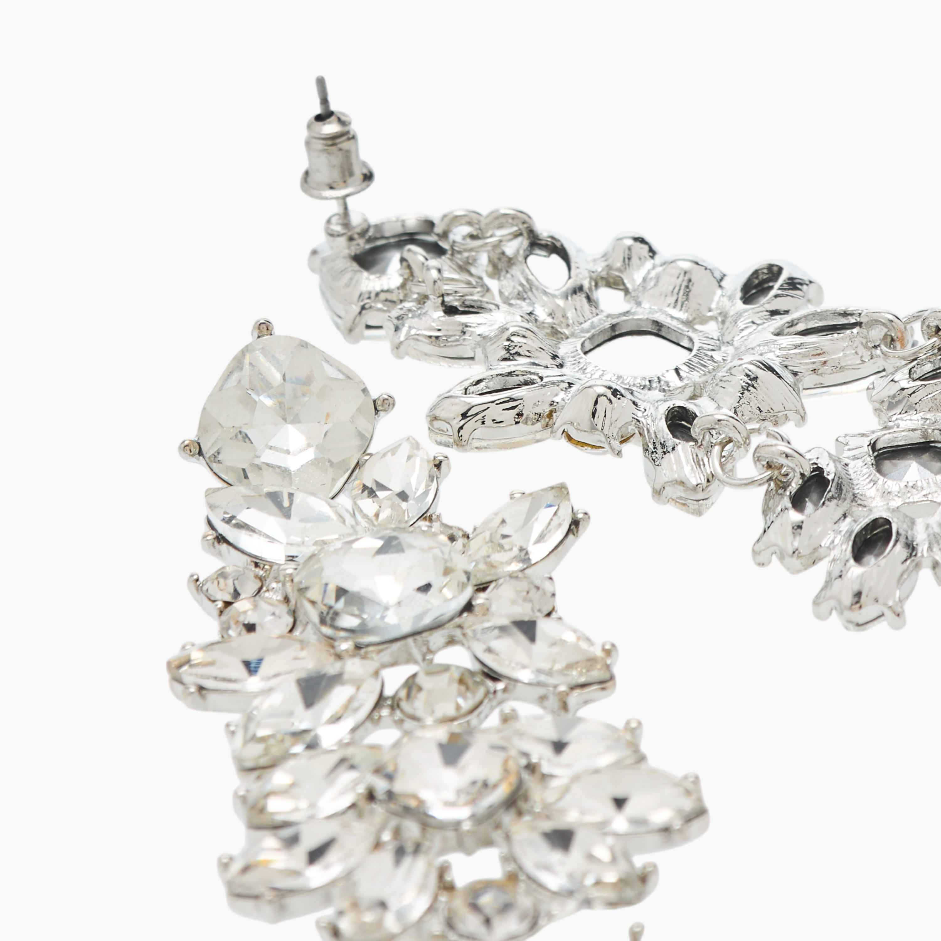 Embellished Dangler Earrings with Pushback Closure-women-watchesandjewellery-jewellery-earrings-image-4
