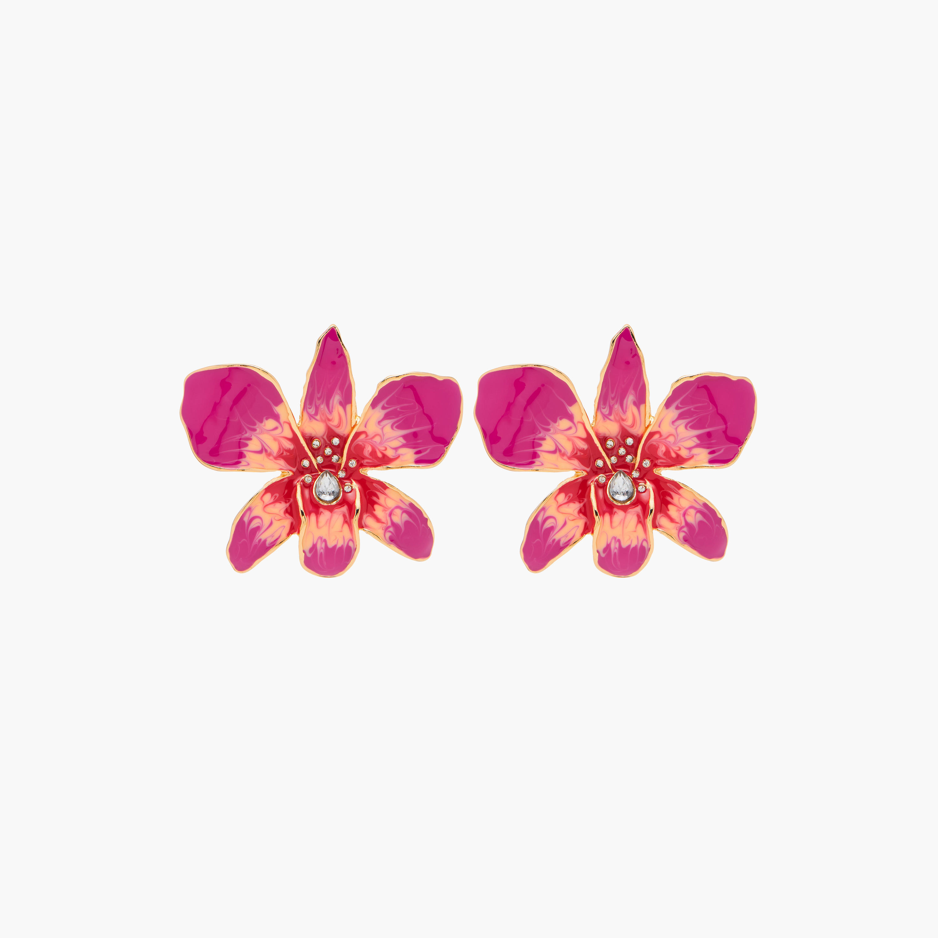 Floral Stud Earrings with Pushback Closure-women-watchesandjewellery-jewellery-earrings-image-1