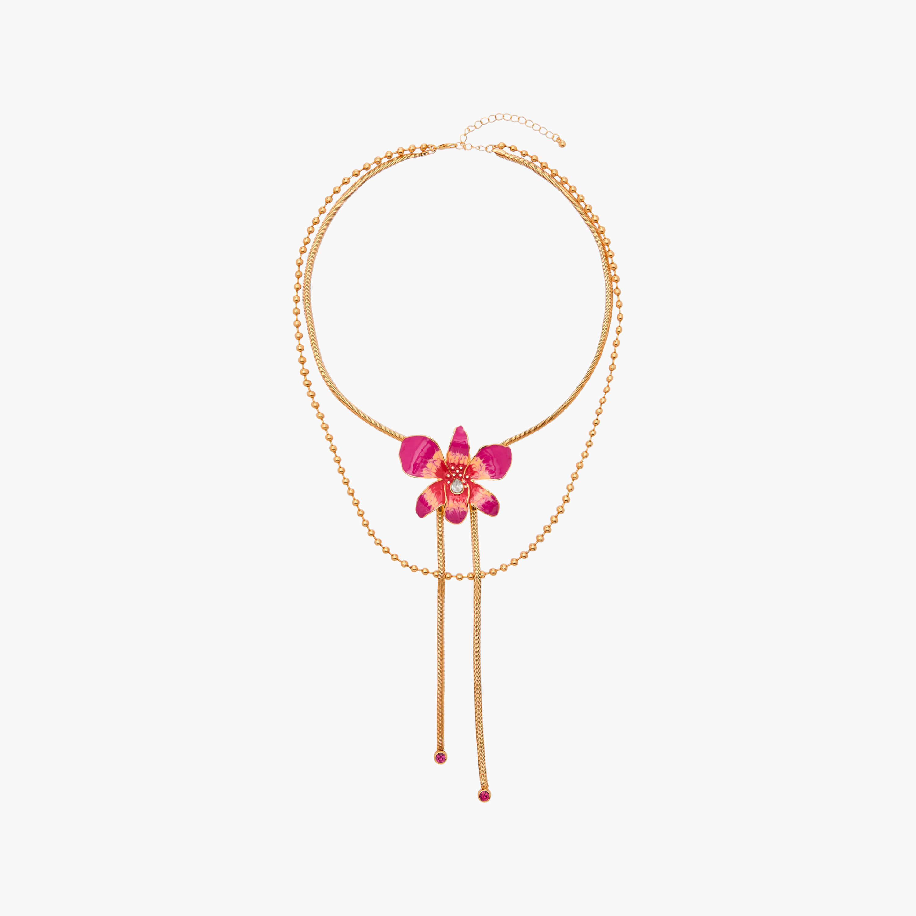 عقد متعدد الطبقات بدلاية زهرة مزيّنة ومشبك إغلاق-women-watchesandjewellery-jewellery-necklacesandpendants-image-3