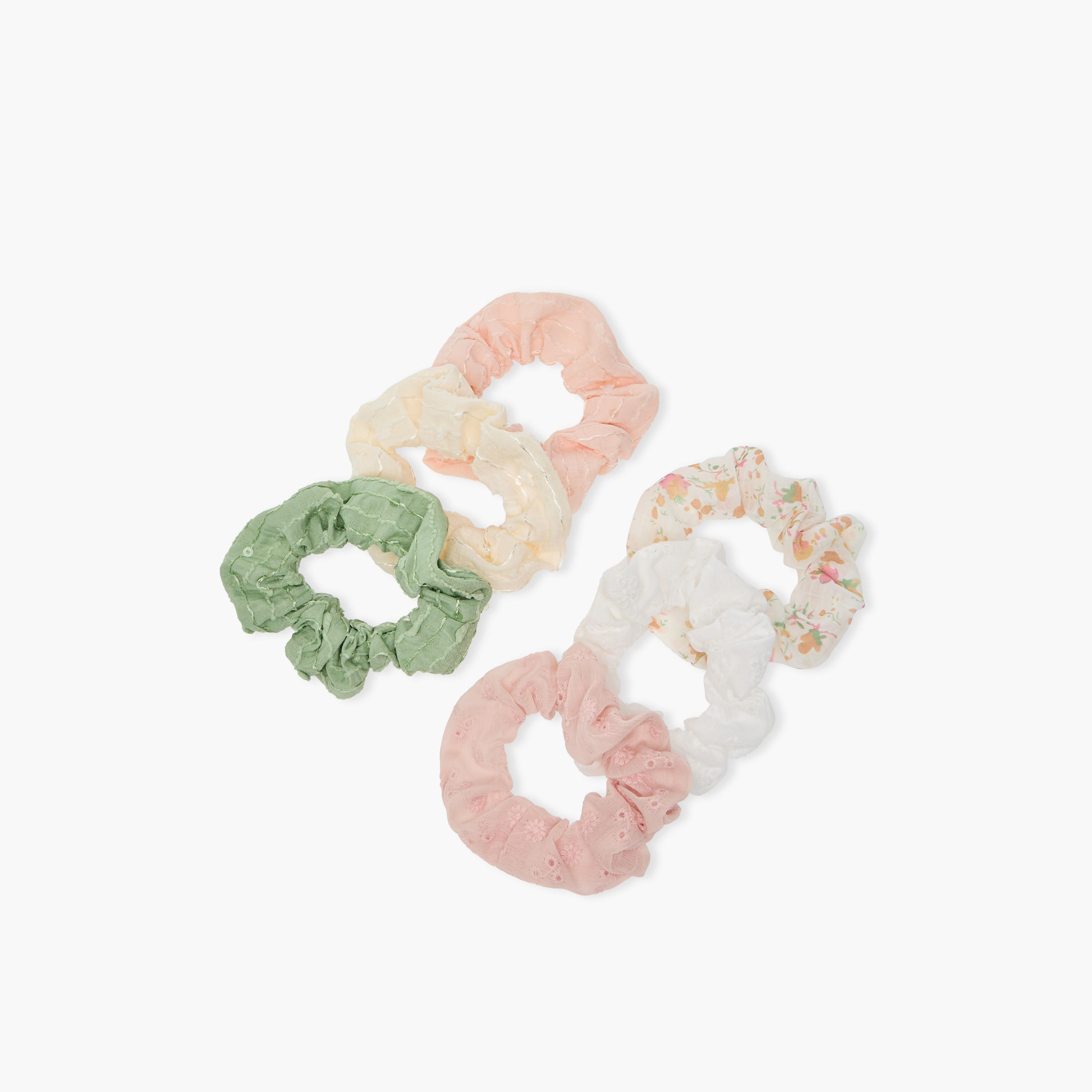 طقم ربطات شعر سكرانشي بارزة الملمس 6 قطع-women-hairaccessories-scrunchies-image-3