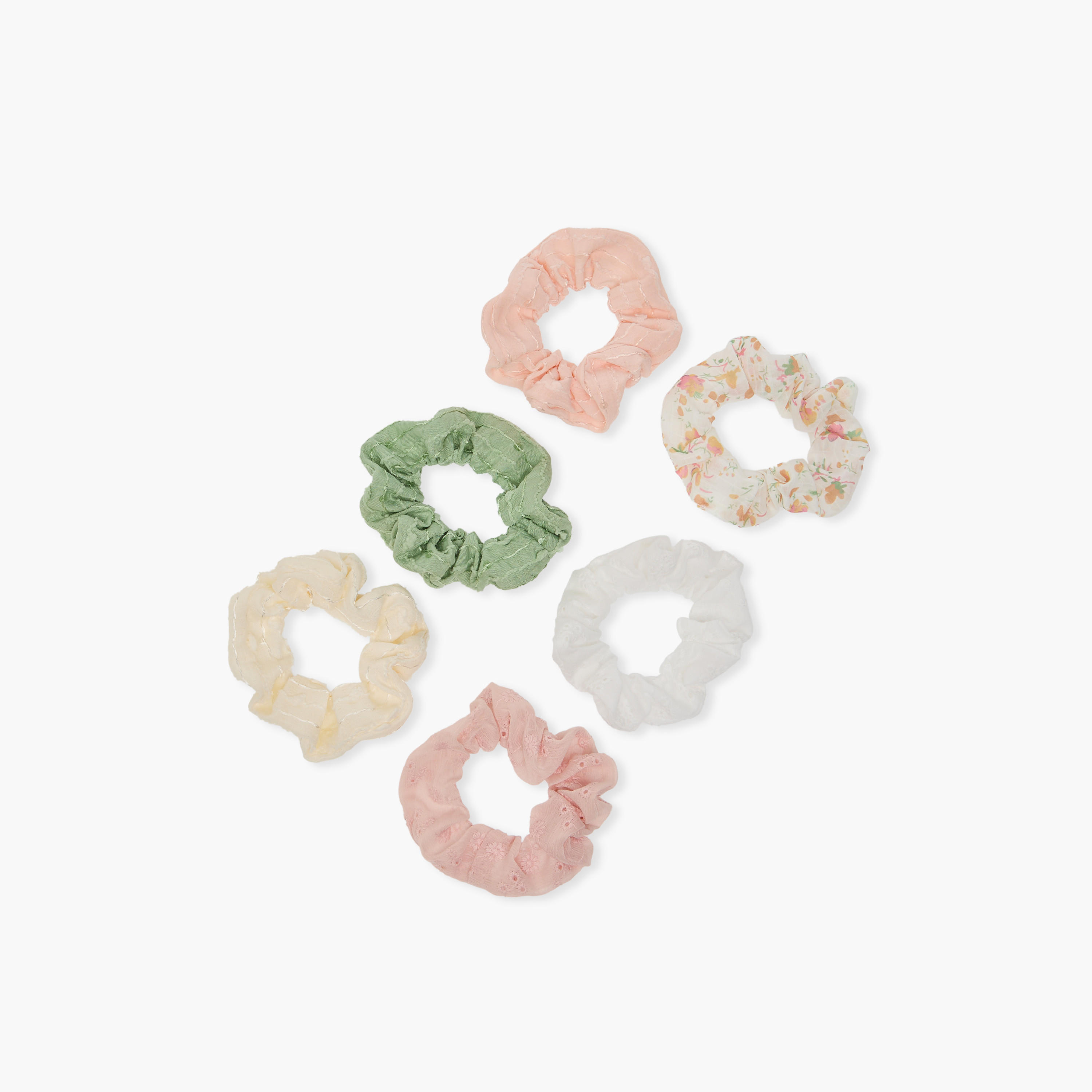 طقم ربطات شعر سكرانشي بارزة الملمس 6 قطع-women-hairaccessories-scrunchies-image-4
