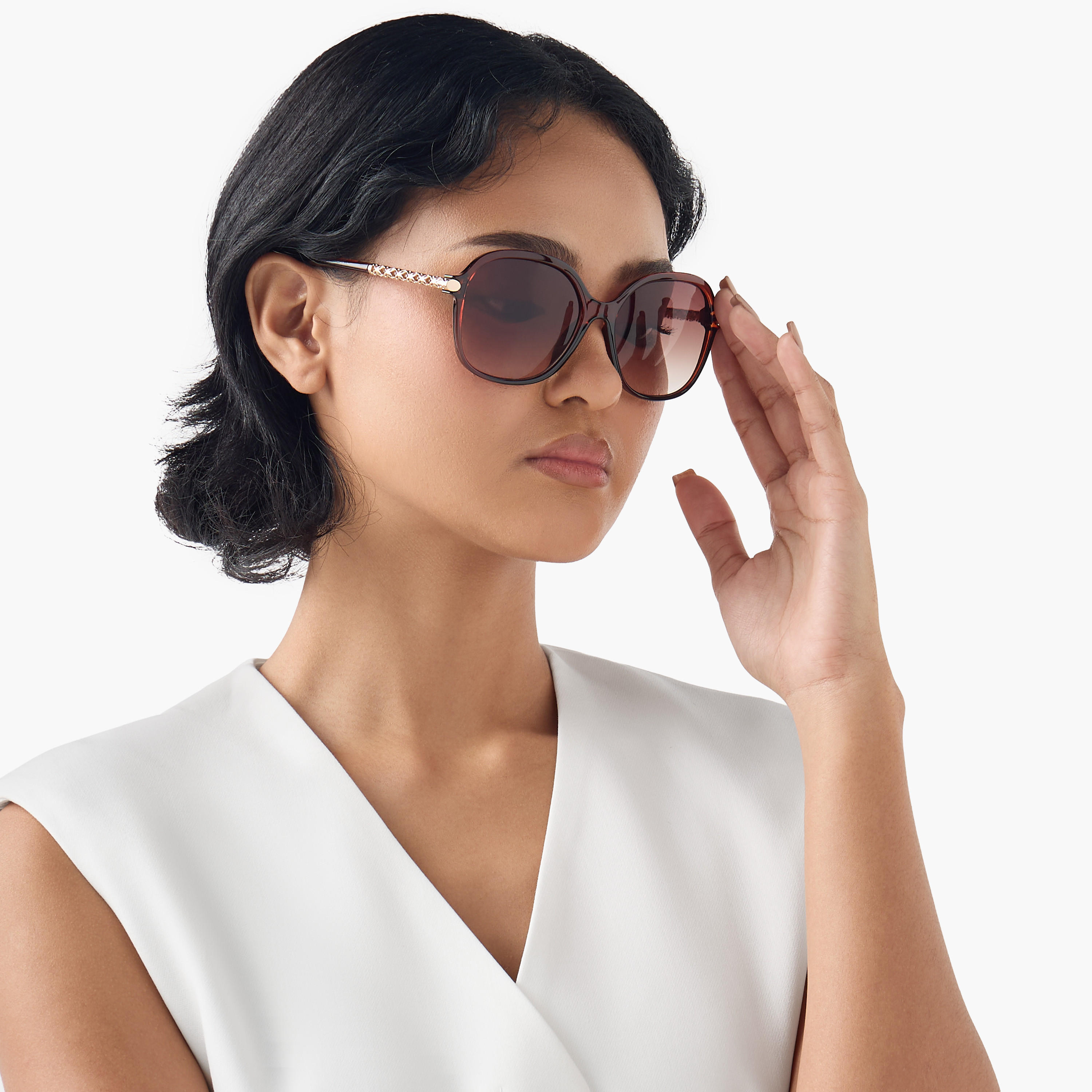 نظارة شمسية ملونة بإطار كامل مع وسادات أنف-women-sunglasses-image-2